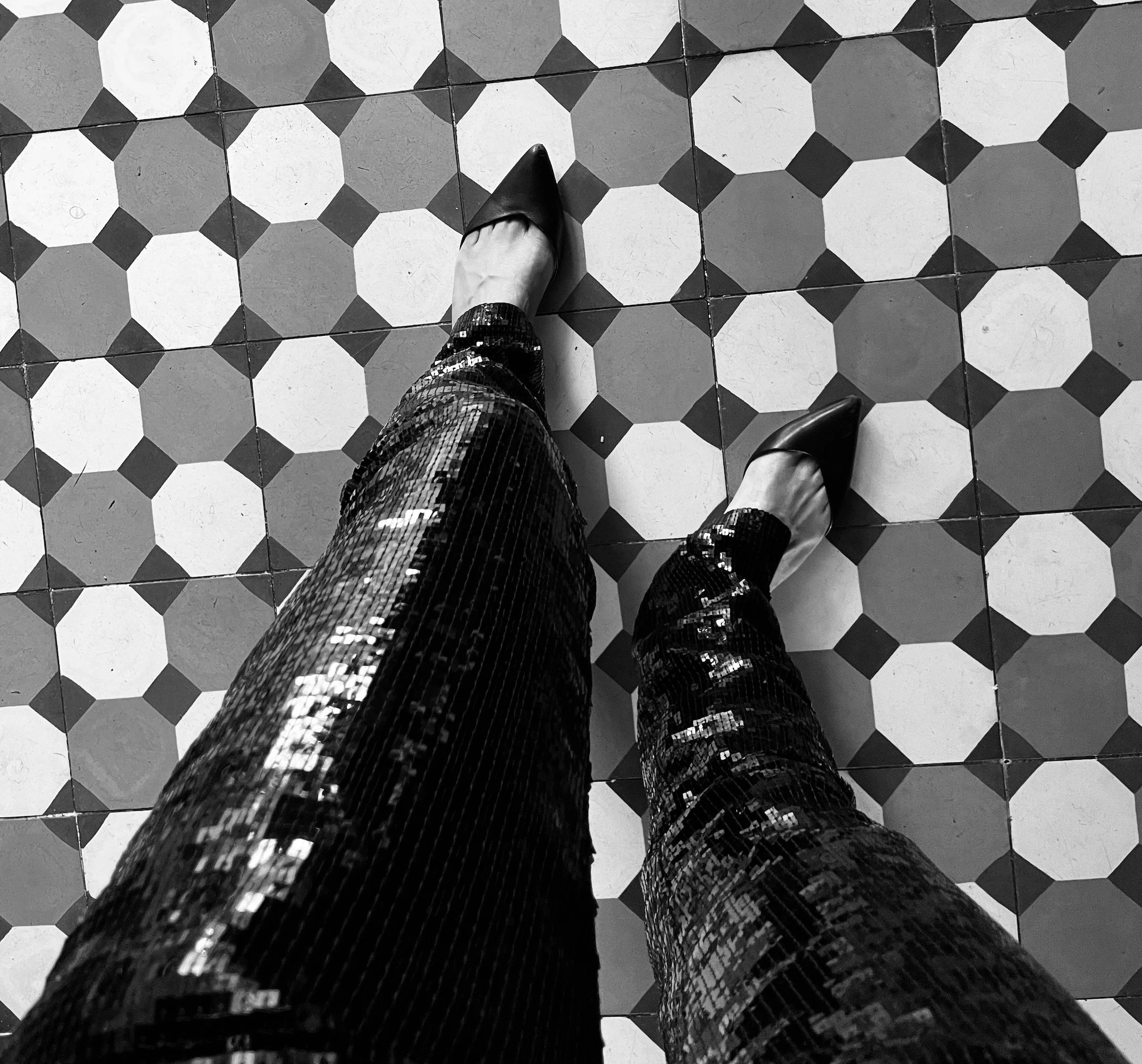 Saint Laurent Black Sequins Pants