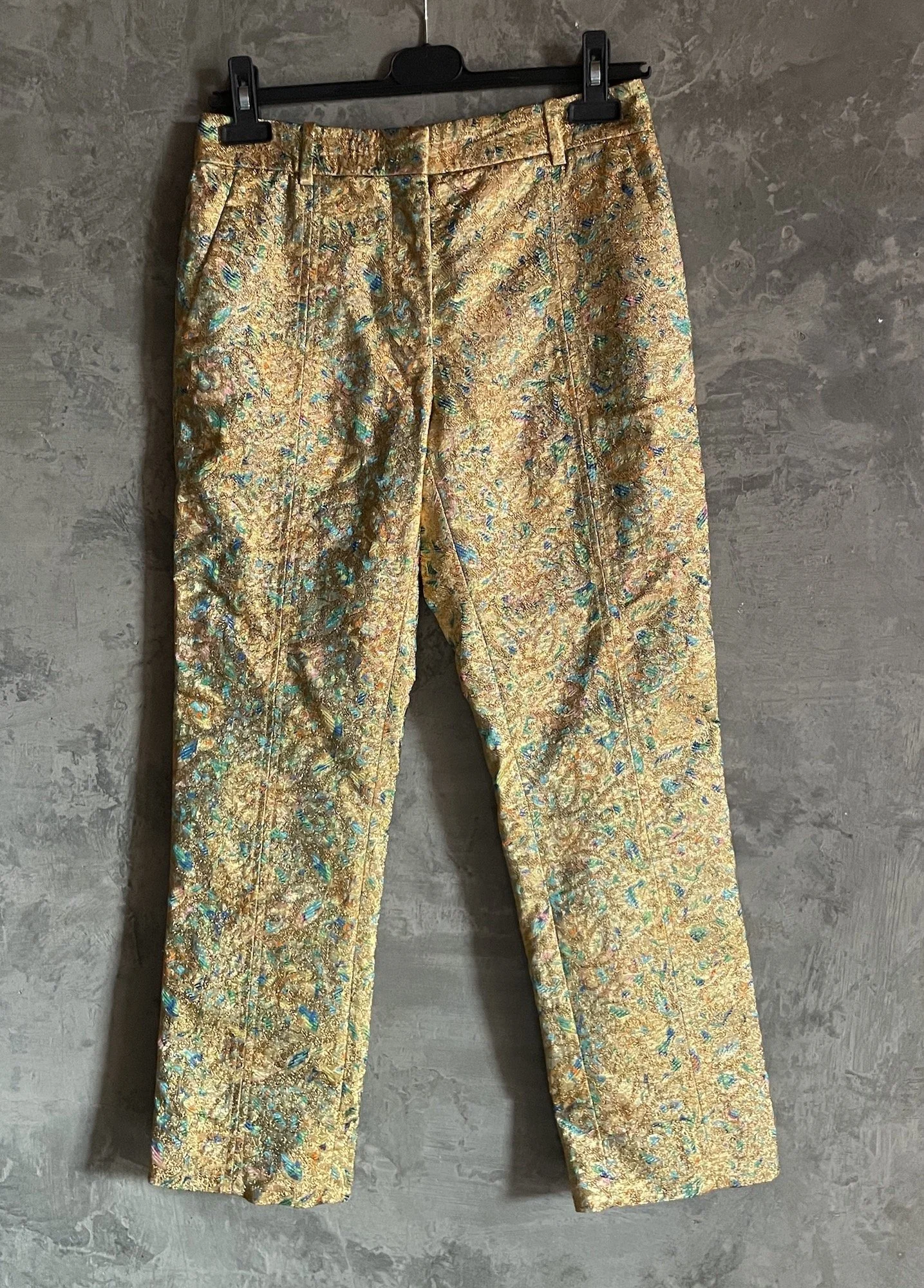 Victoria Beckham Metallic Golden Pants