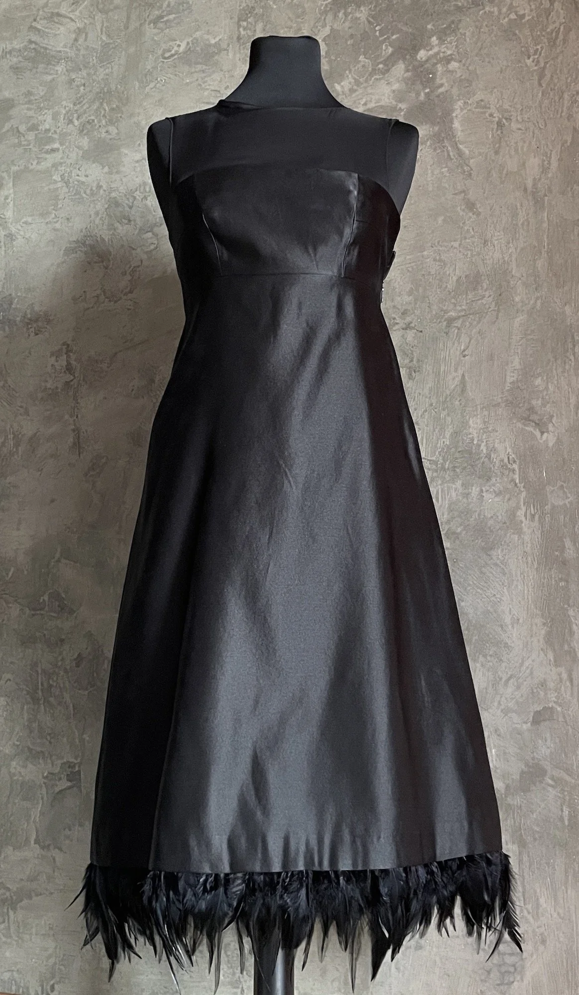 Carolina Herrera Silk Dress with Feathers