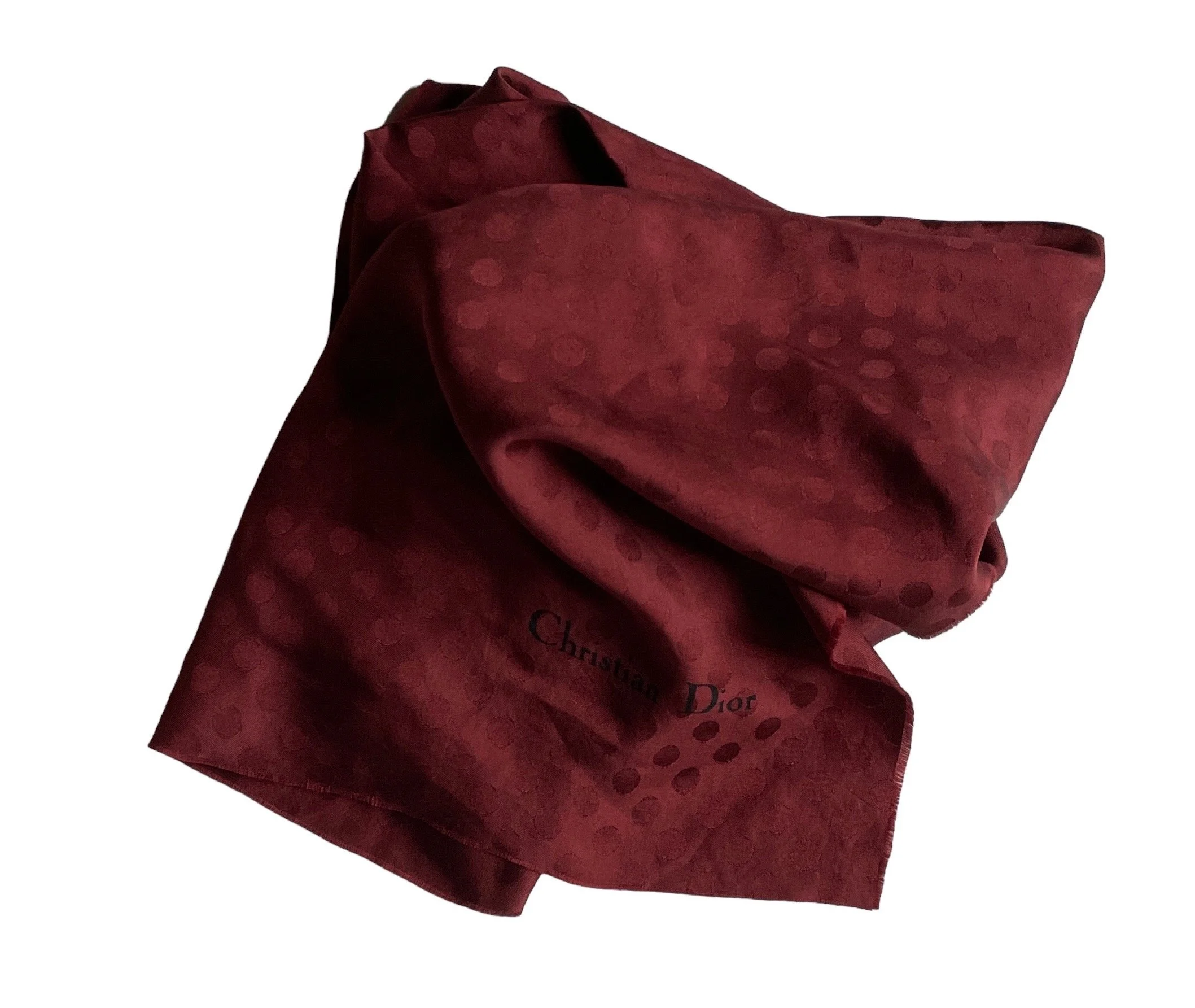 Christian Dior Vintage Bordeaux Scarf — Mia Luxury Vintage