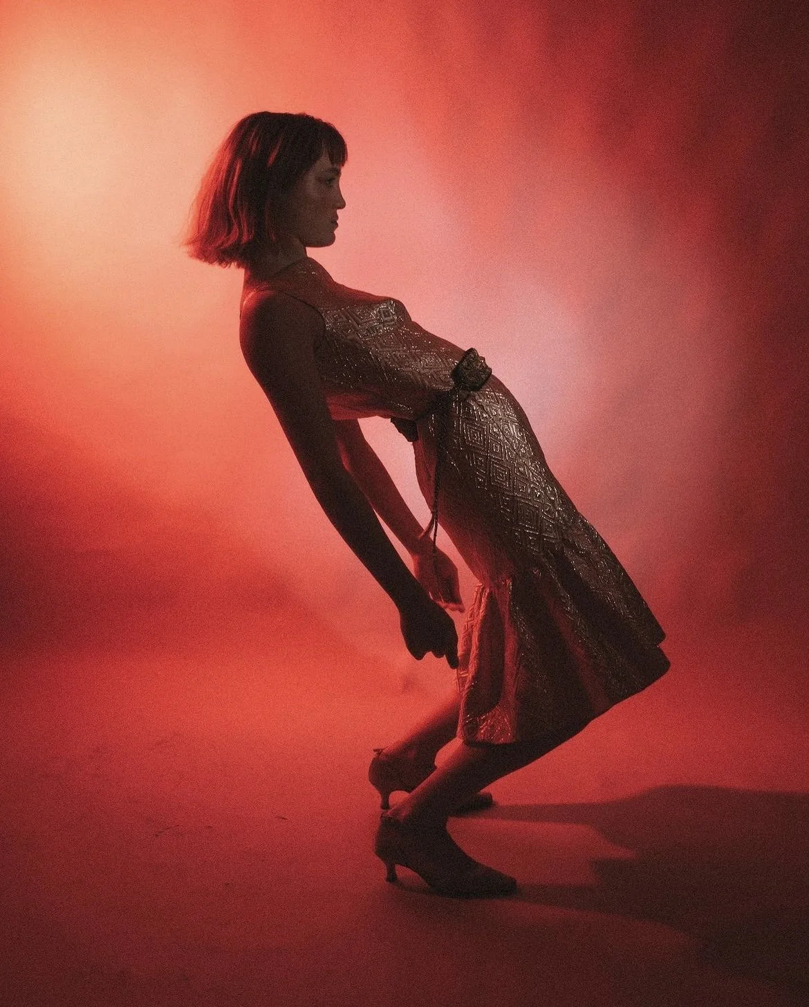 Max Mara Pianoforte Vintage Gold Lamé Dress — Mia Luxury Vintage 