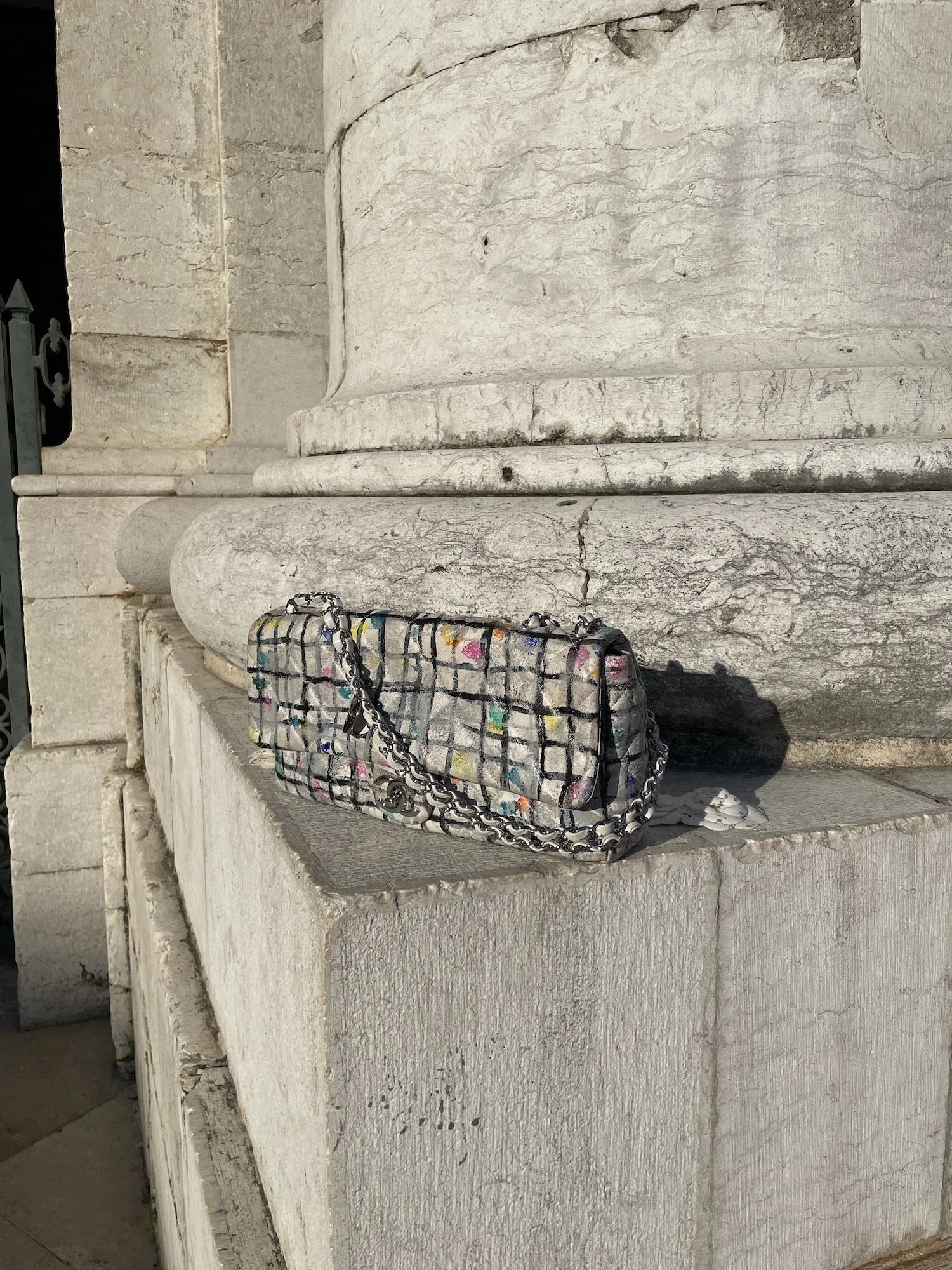 Chanel Rainbow Hand Painted Graffiti Jumbo Bag — Mia Luxury Vintage