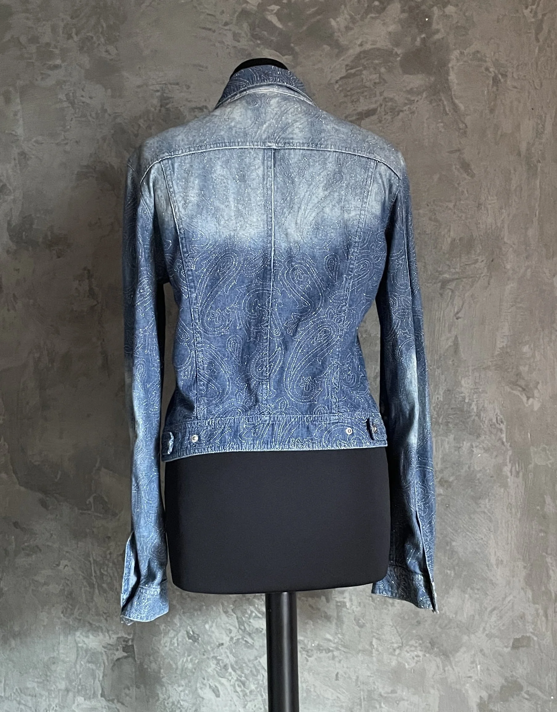 Versace Jeans Couture Vintage Denim Jacket with rhinestones — Mia 
