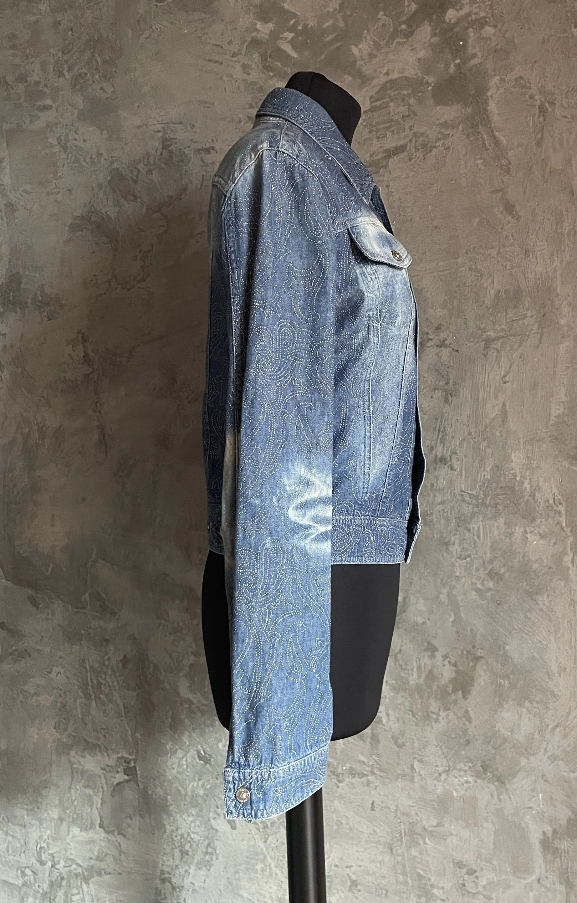 Versace Jeans Couture Vintage Denim Jacket with rhinestones — Mia 