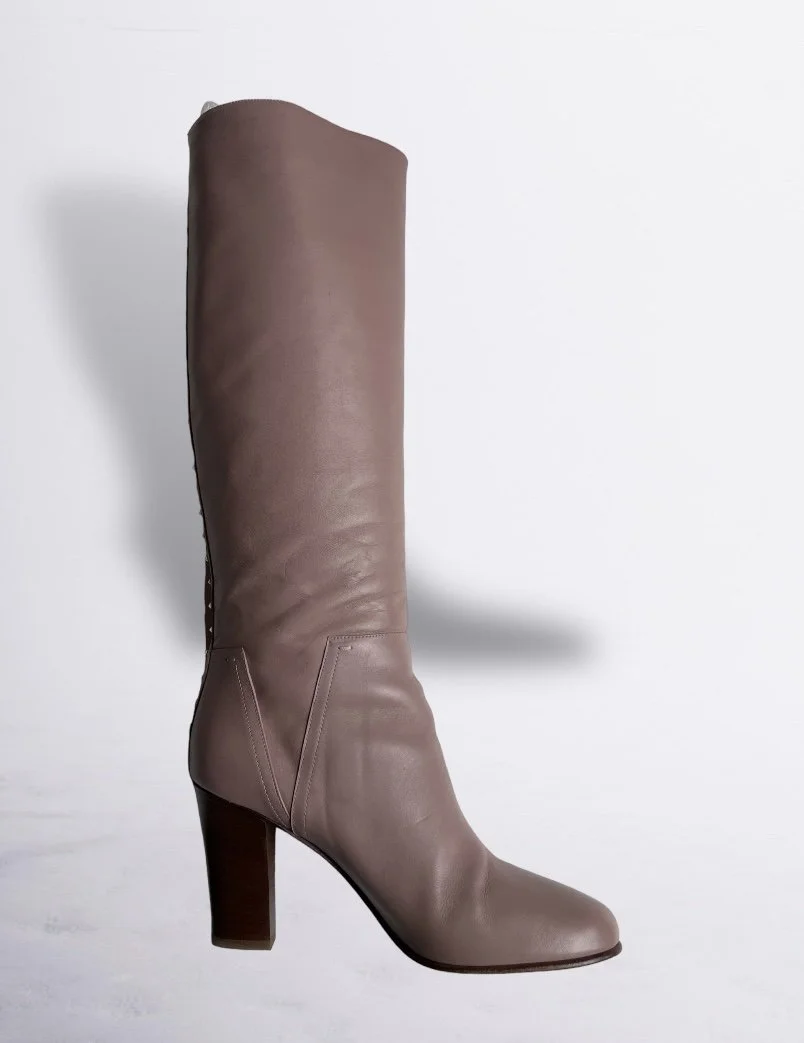 Valentino Rockstud Tall Leather Boots