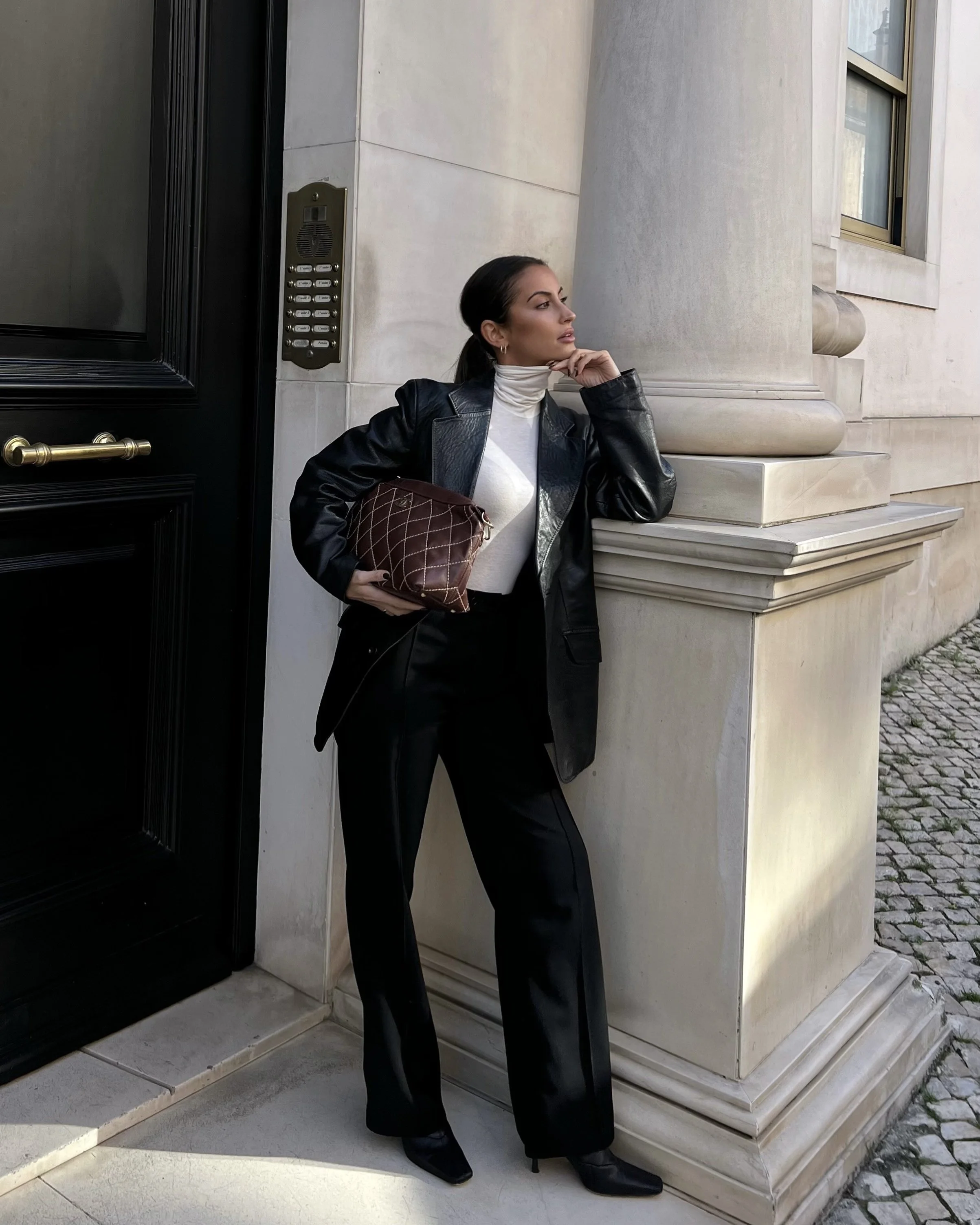 Chanel Vintage Surpiqué Hobo Handbag