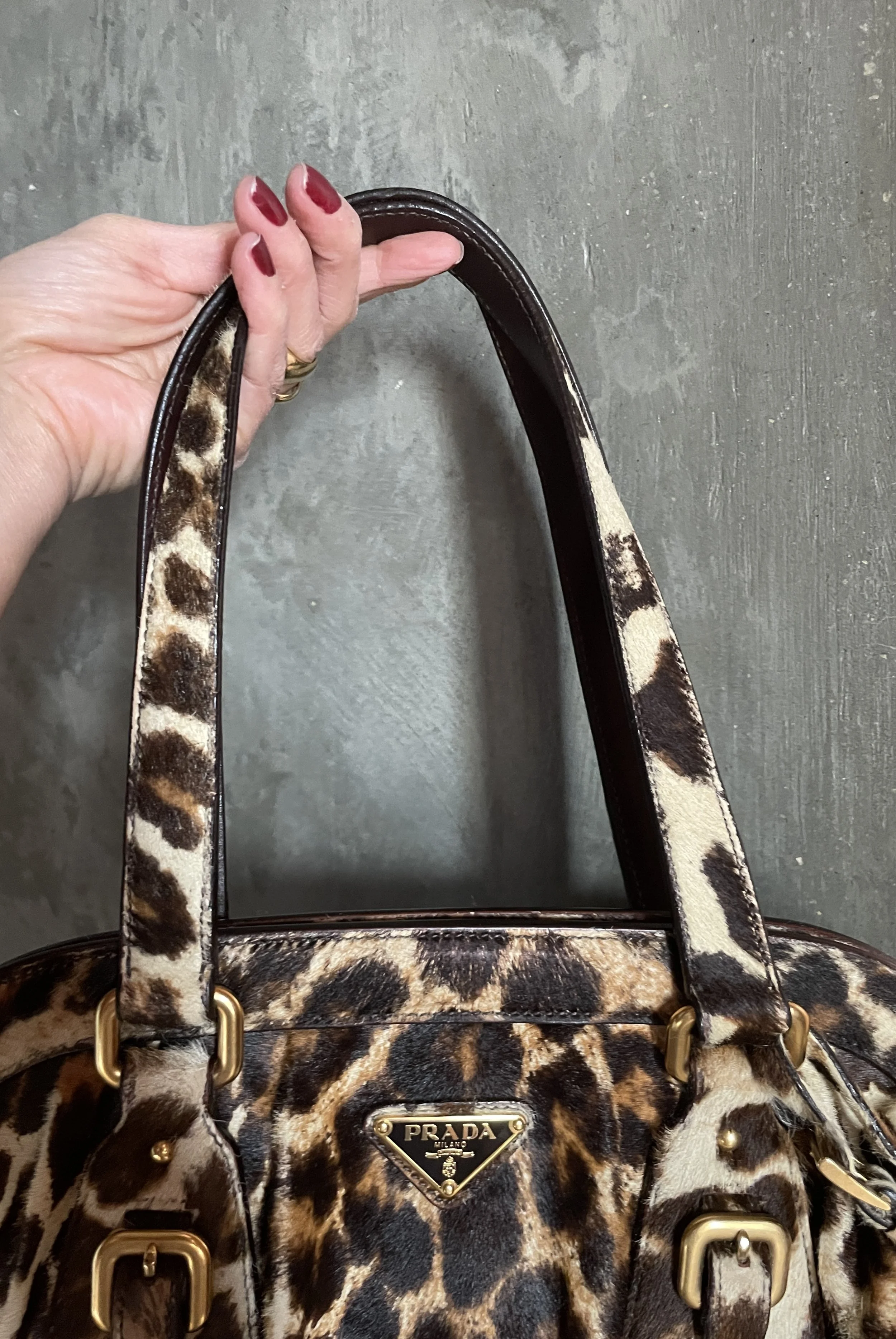 Prada Vintage Brown Pony hair Tote Bag