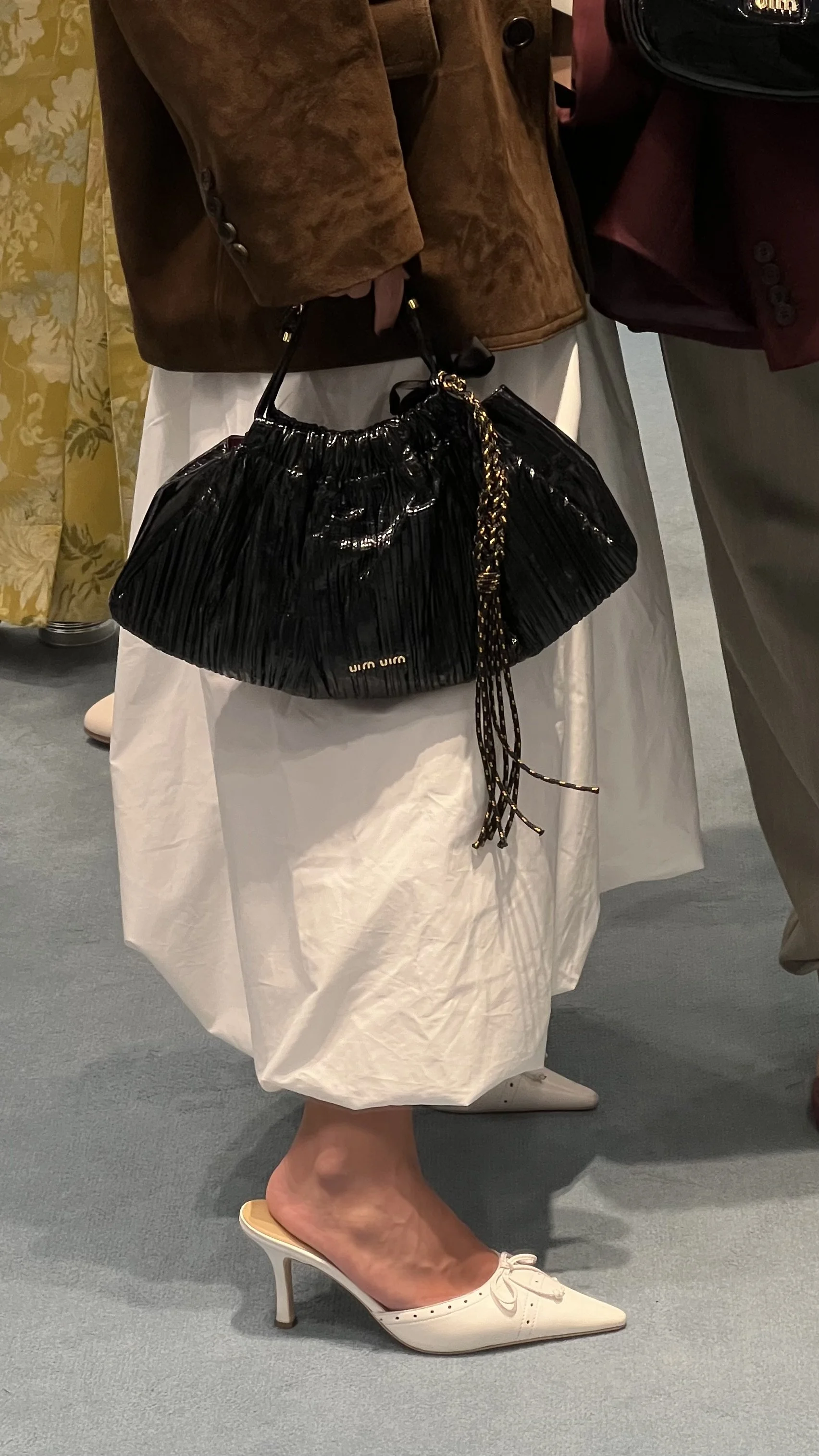 Miu Miu Patent Leather Pleated Small Bag