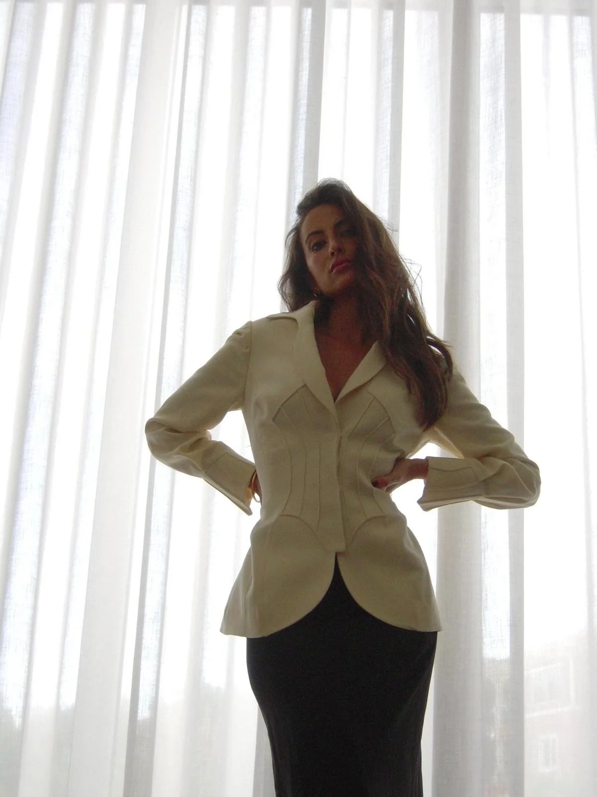 Thierry Mugler Iconic Vintage Ivory Wool Jacket
