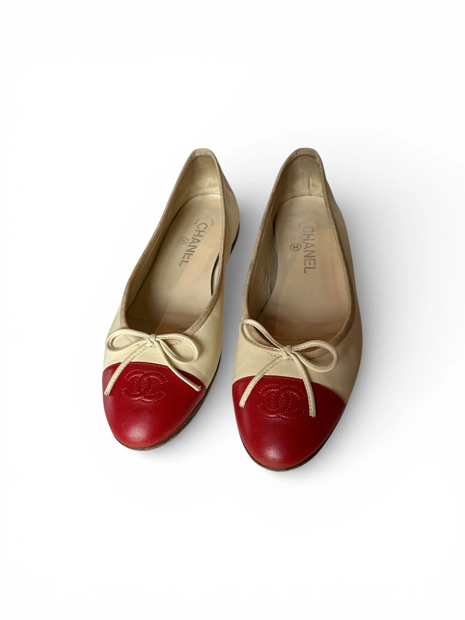 Chanel Bi-color Beige Ballet Flats.19.JPG