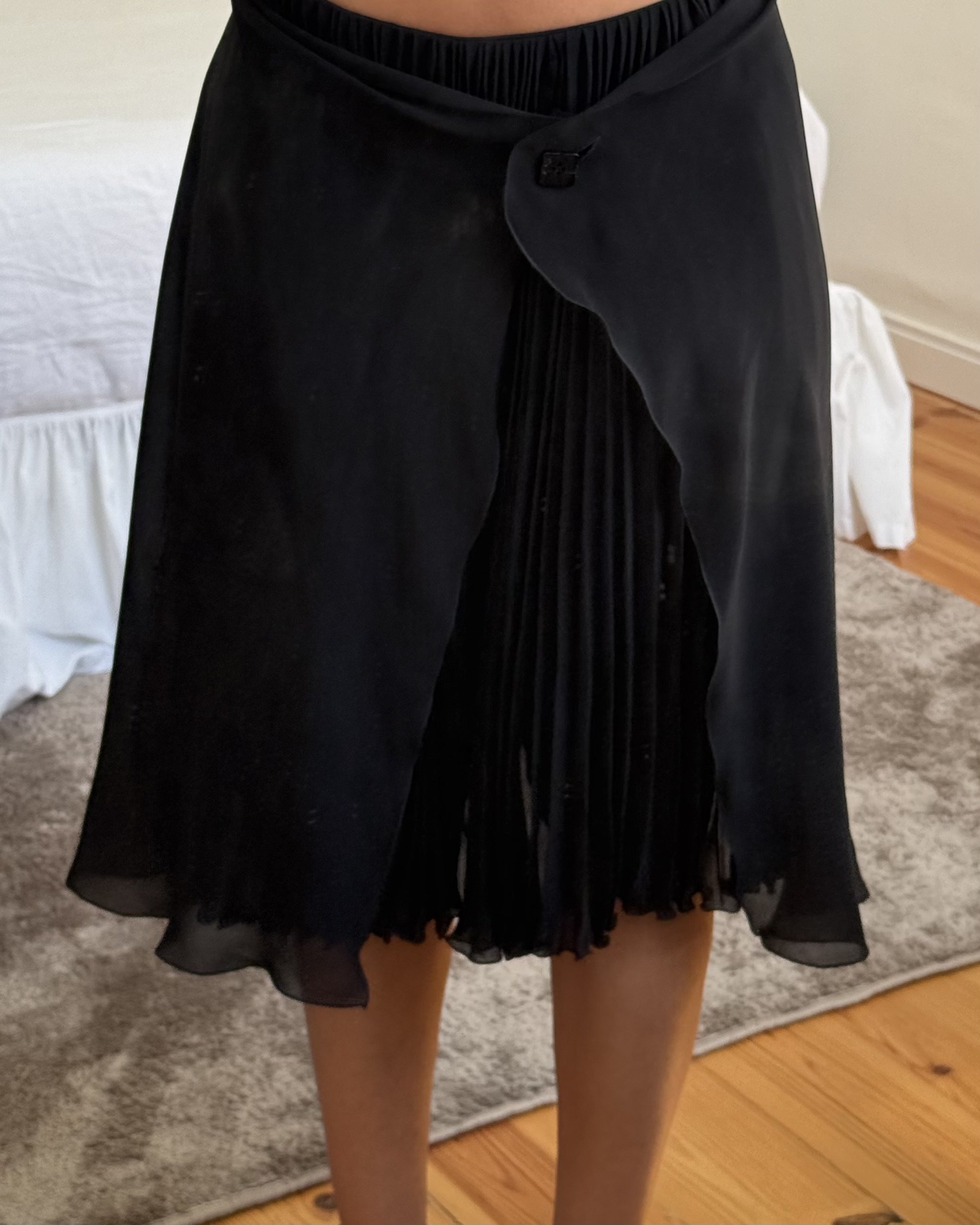 Chanel F/W 2000 Pleated Cutaway Skirt