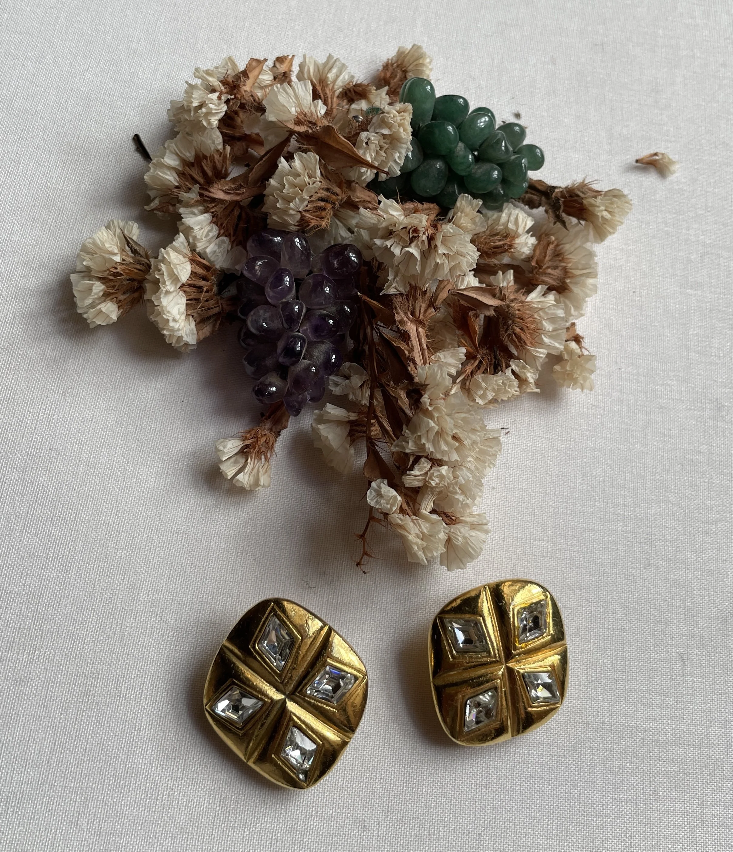 Chanel Vintage Matelassé Clip-On Earrings