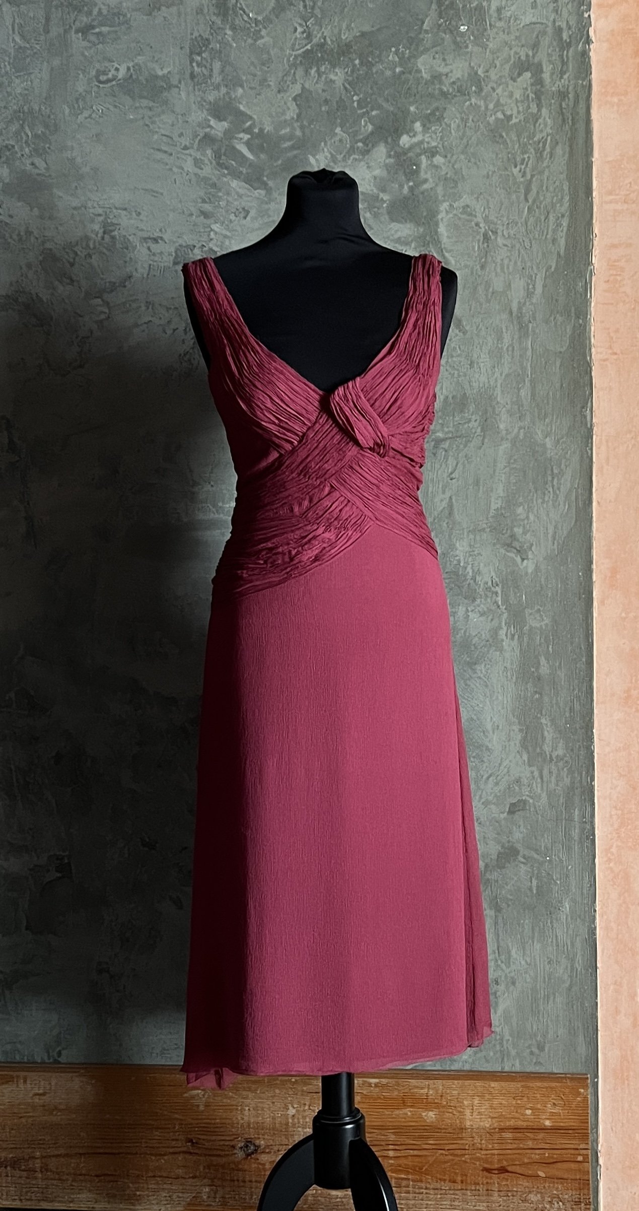 Prada Magenta Silk Draped Dress