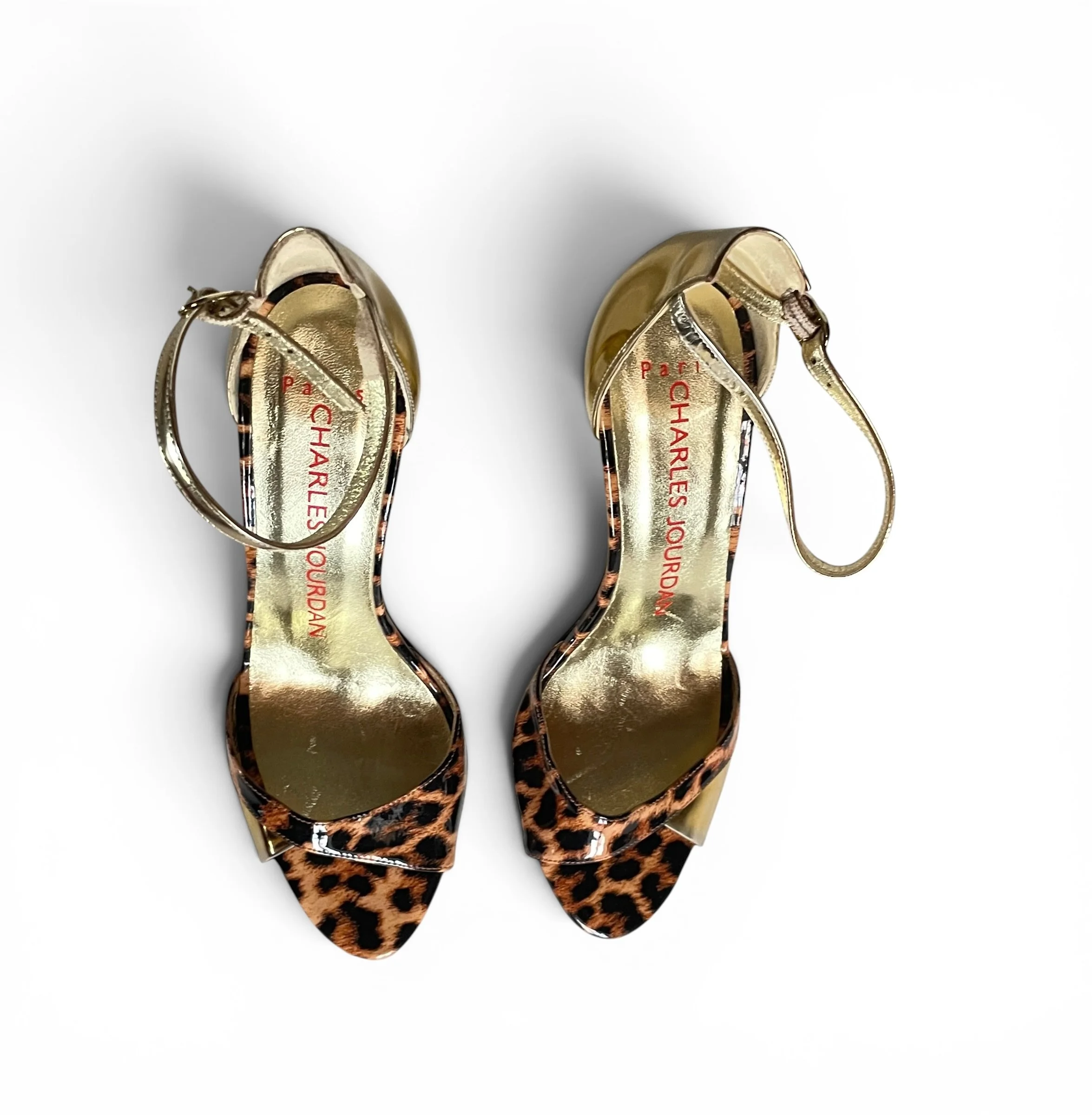 Charles Jourdan Patent Leather Leopard Heels