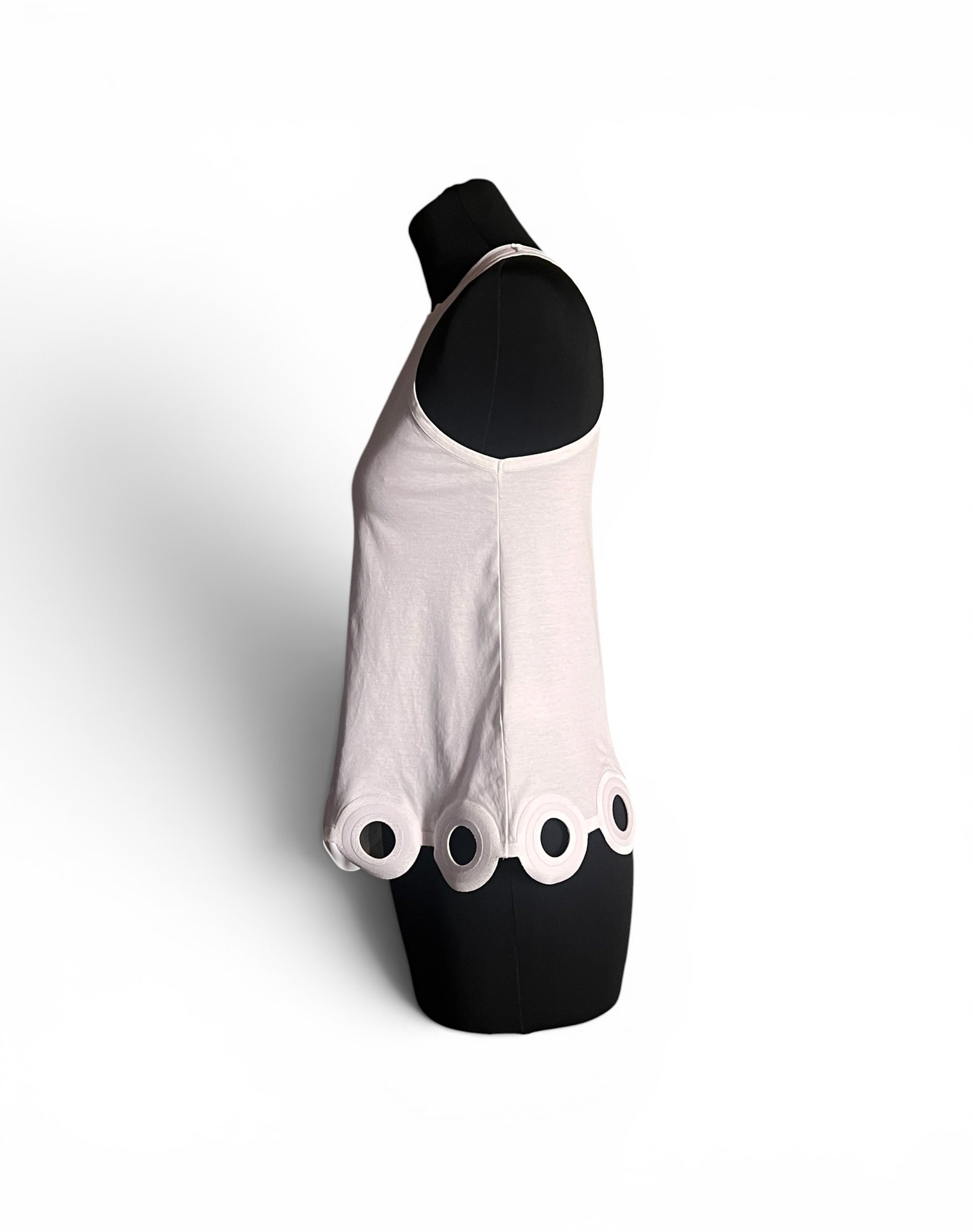Carven Tank Top with Open Ring Circles