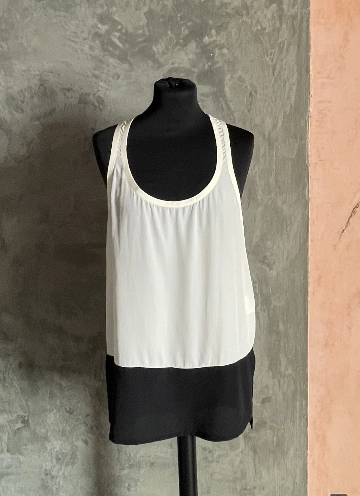 Vionnet Black & White Silk Halter Top