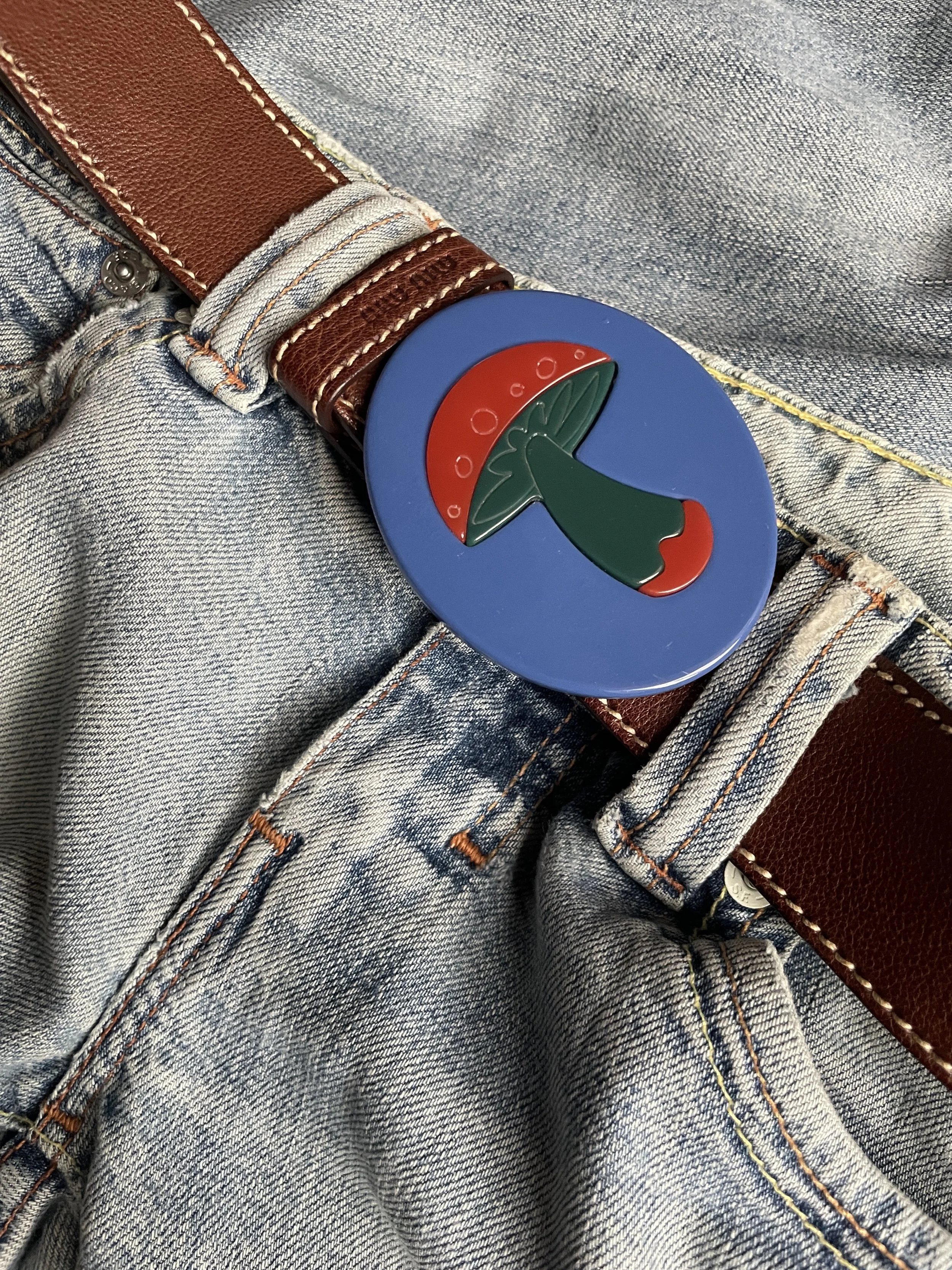 Miu Miu 2005 Mushroom Leather Belt