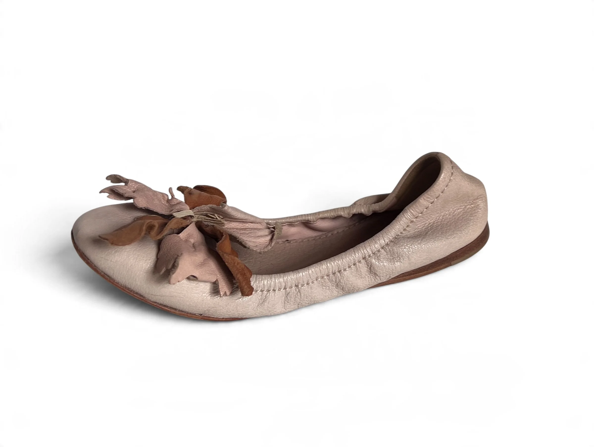 Miu Miu Powder Pink Ballet Flats with Flower