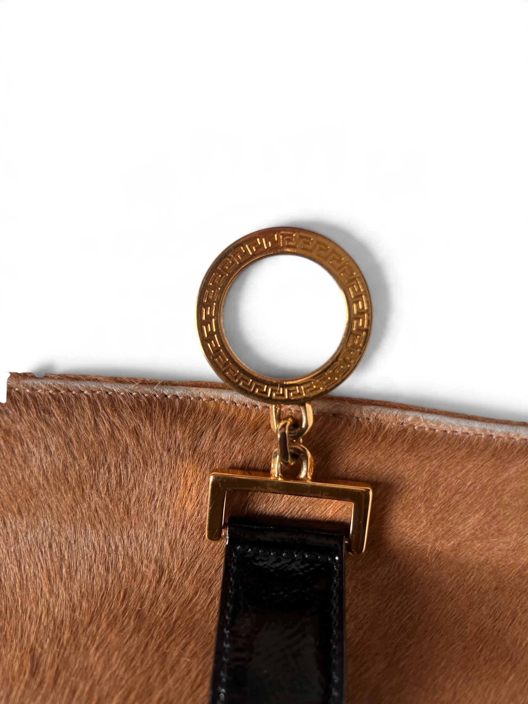 Gianni Versace Camel Pony Hair Clutch