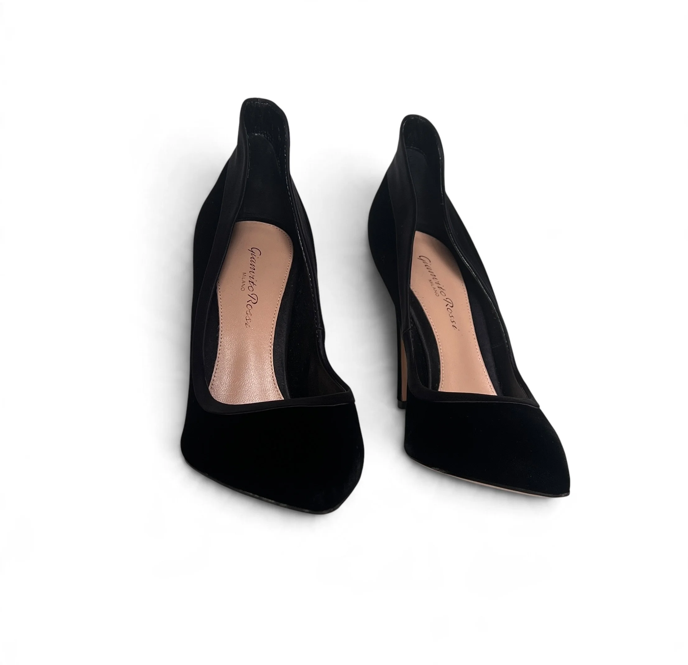 Gianvito Rossi Black Tuxedo Velvet Pumps