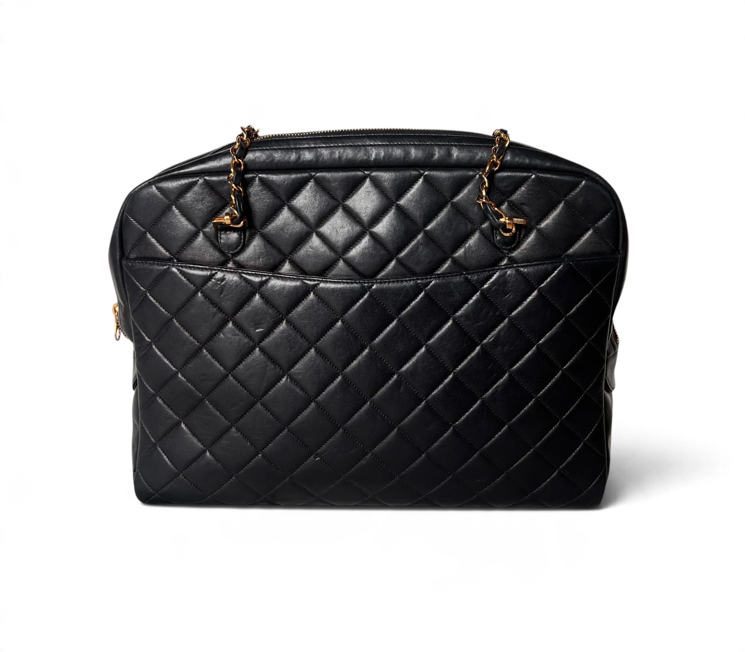 Chanel Vintage Black Quilted Lambskin Camera Bag