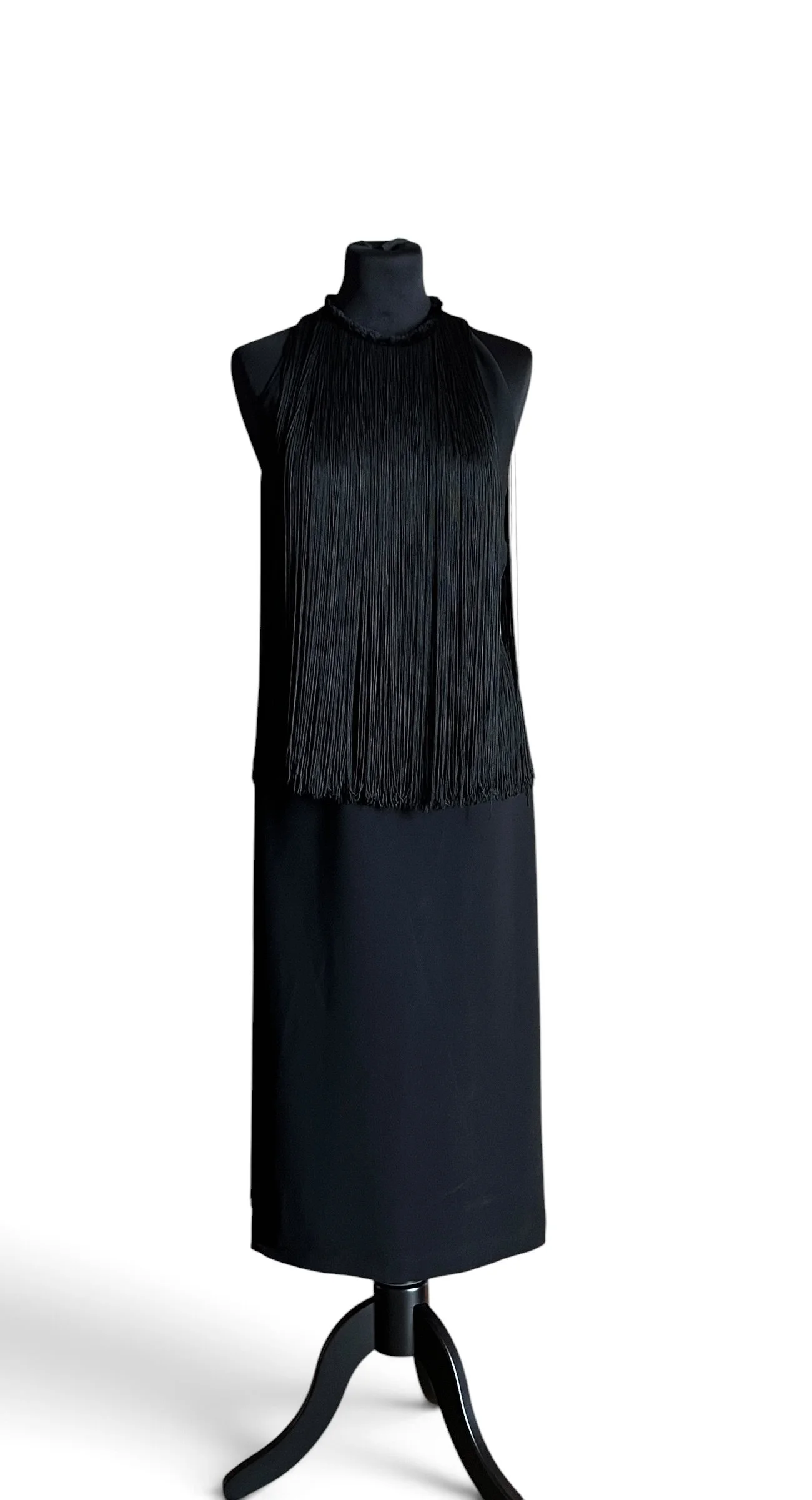 Stella McCartney Resort 2013 Black Fringed Sleeveless Dress