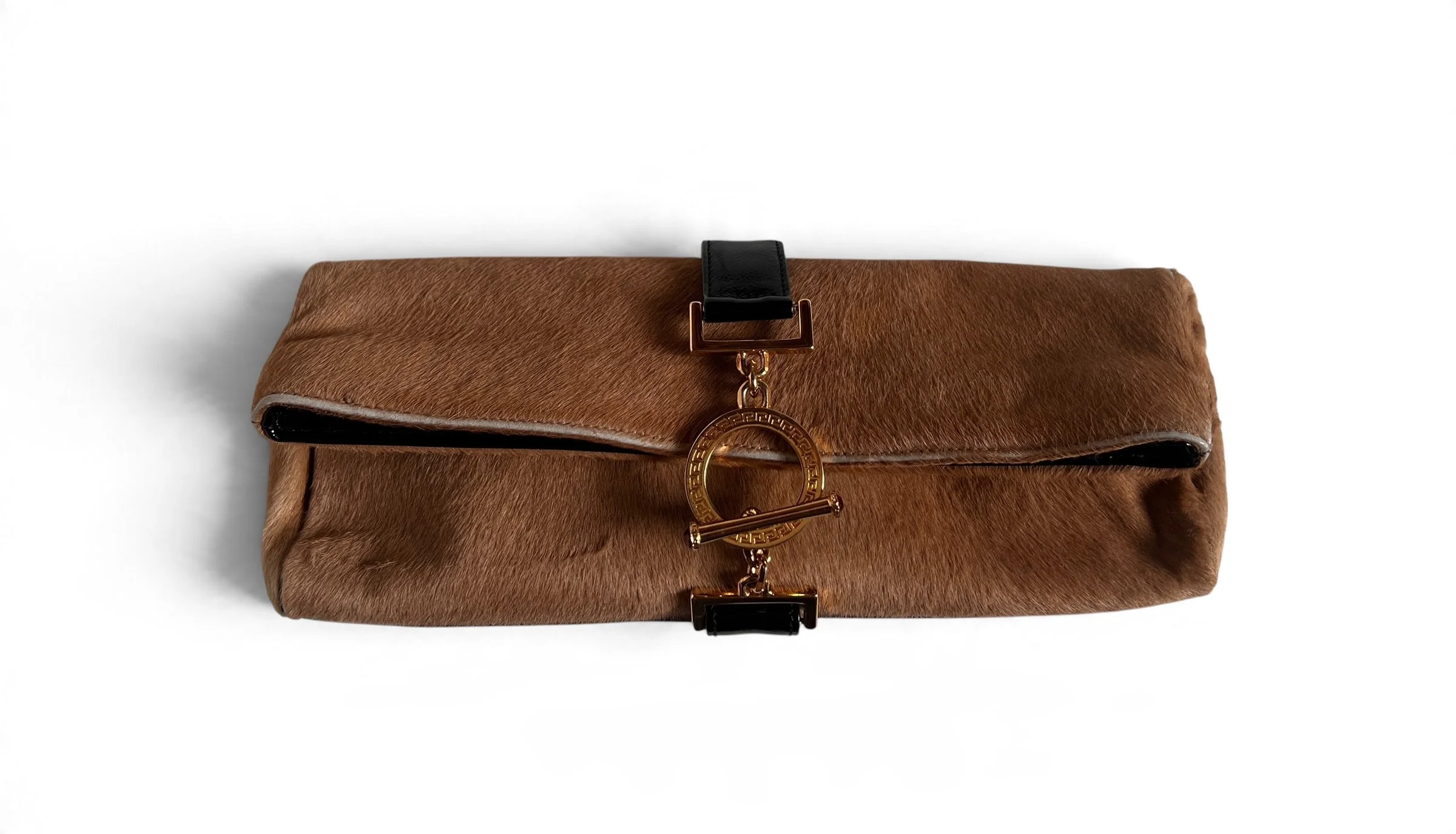 Gianni Versace Camel Pony Hair Clutch