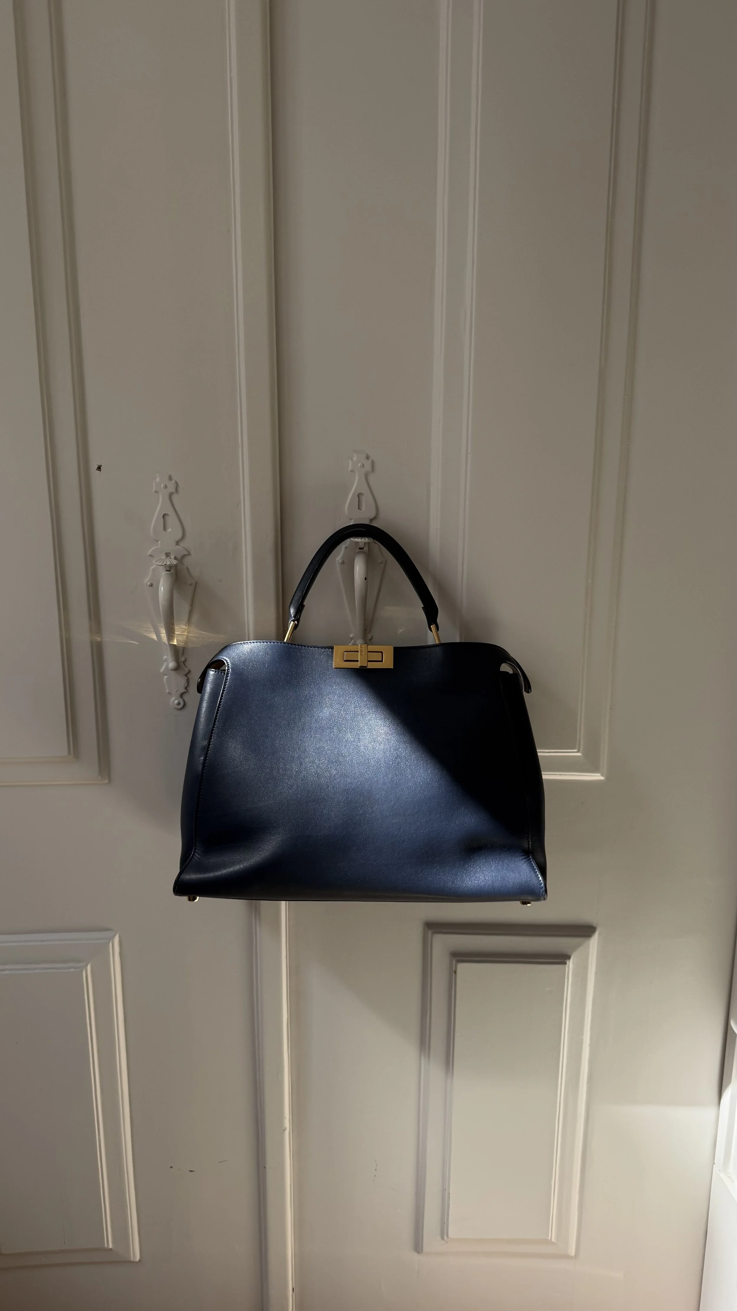 Fendi Large Peekaboo Blue Handbag