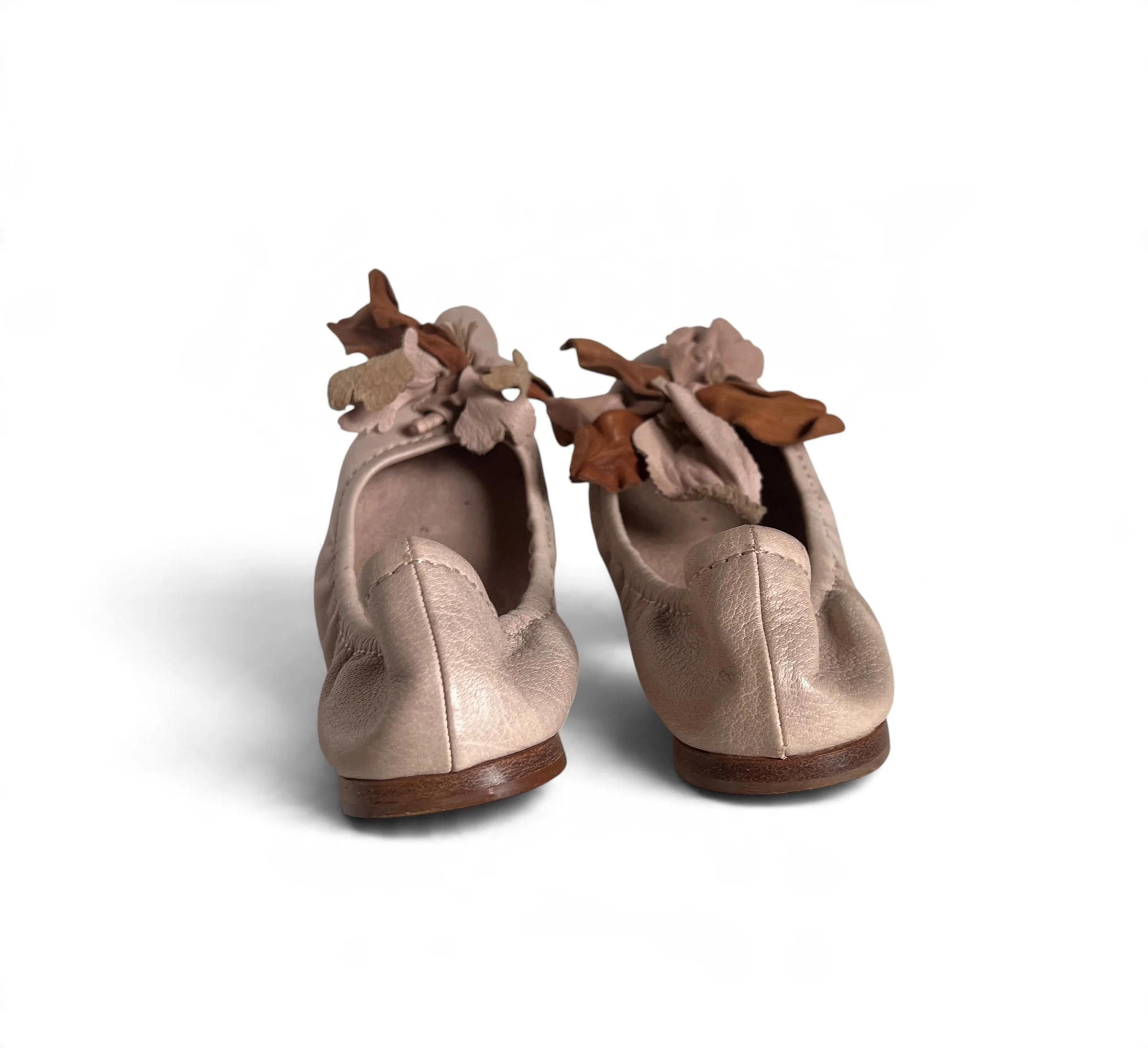 Miu Miu Powder Pink Ballet Flats with Flower