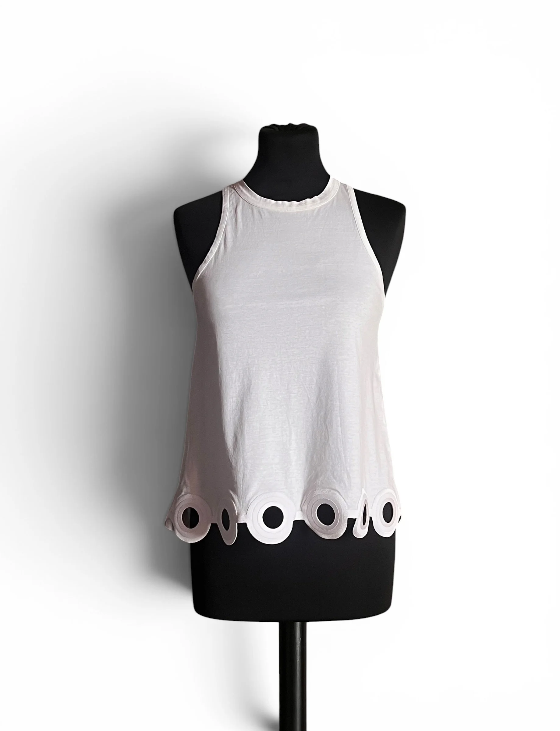 Carven Tank Top with Open Ring Circles
