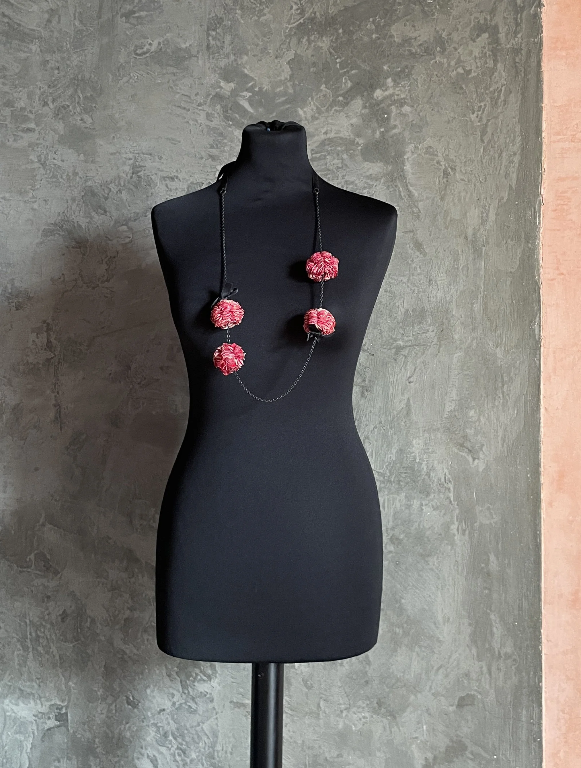 Marni Vintage Necklace/Belt with Red Flowers