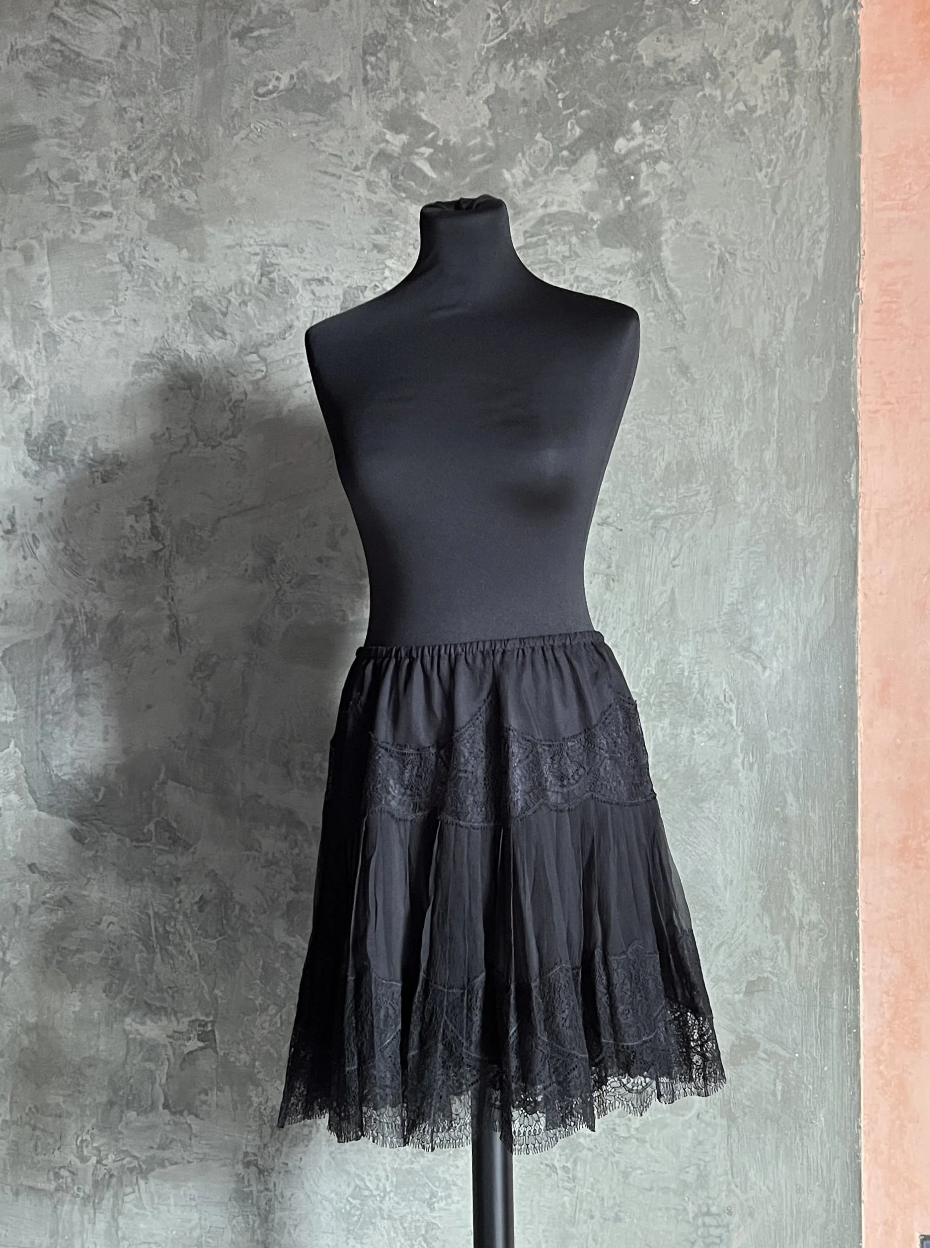 Meadham Kirchhoff Black Lace Skirt
