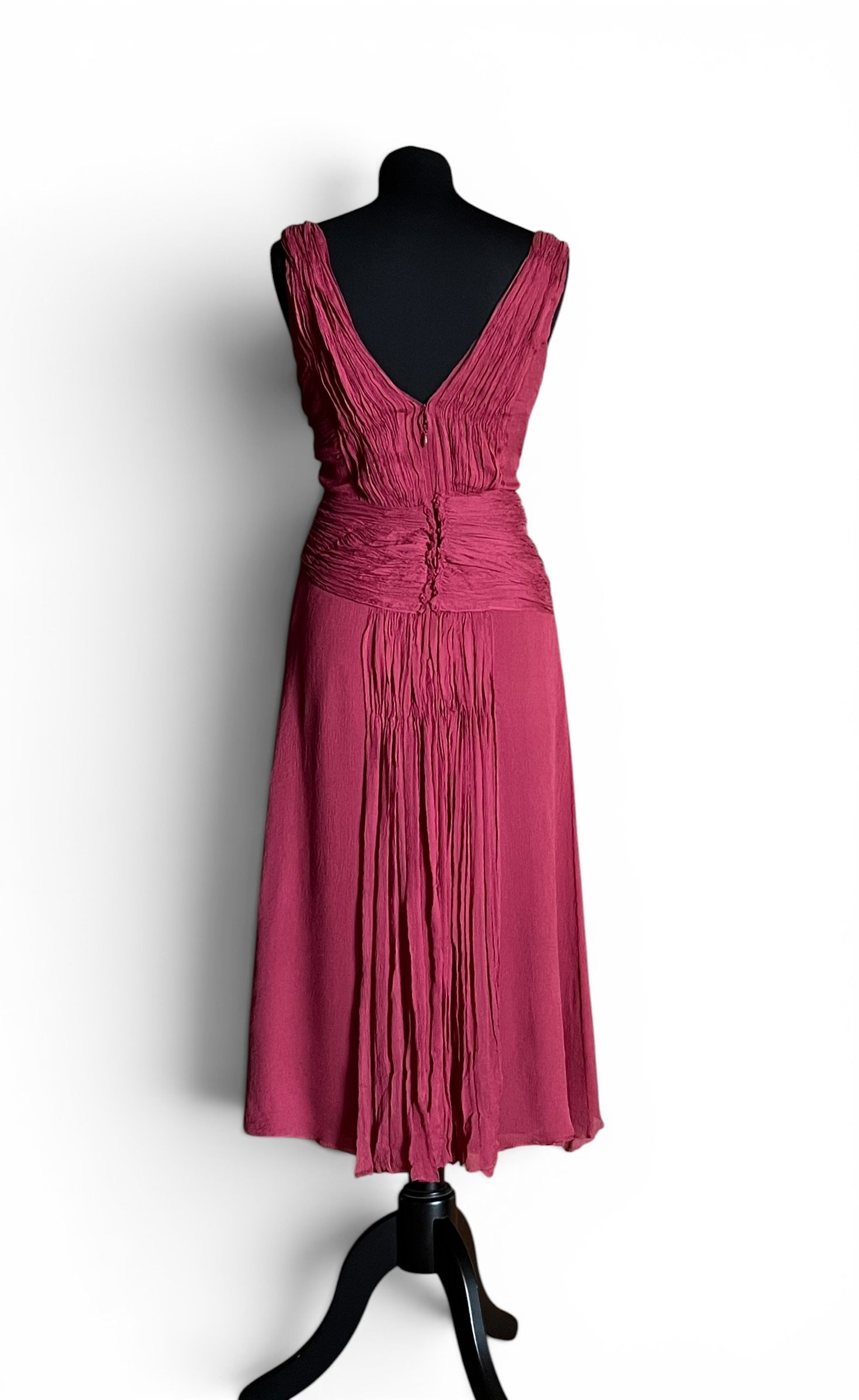 Prada Magenta Silk Draped Dress