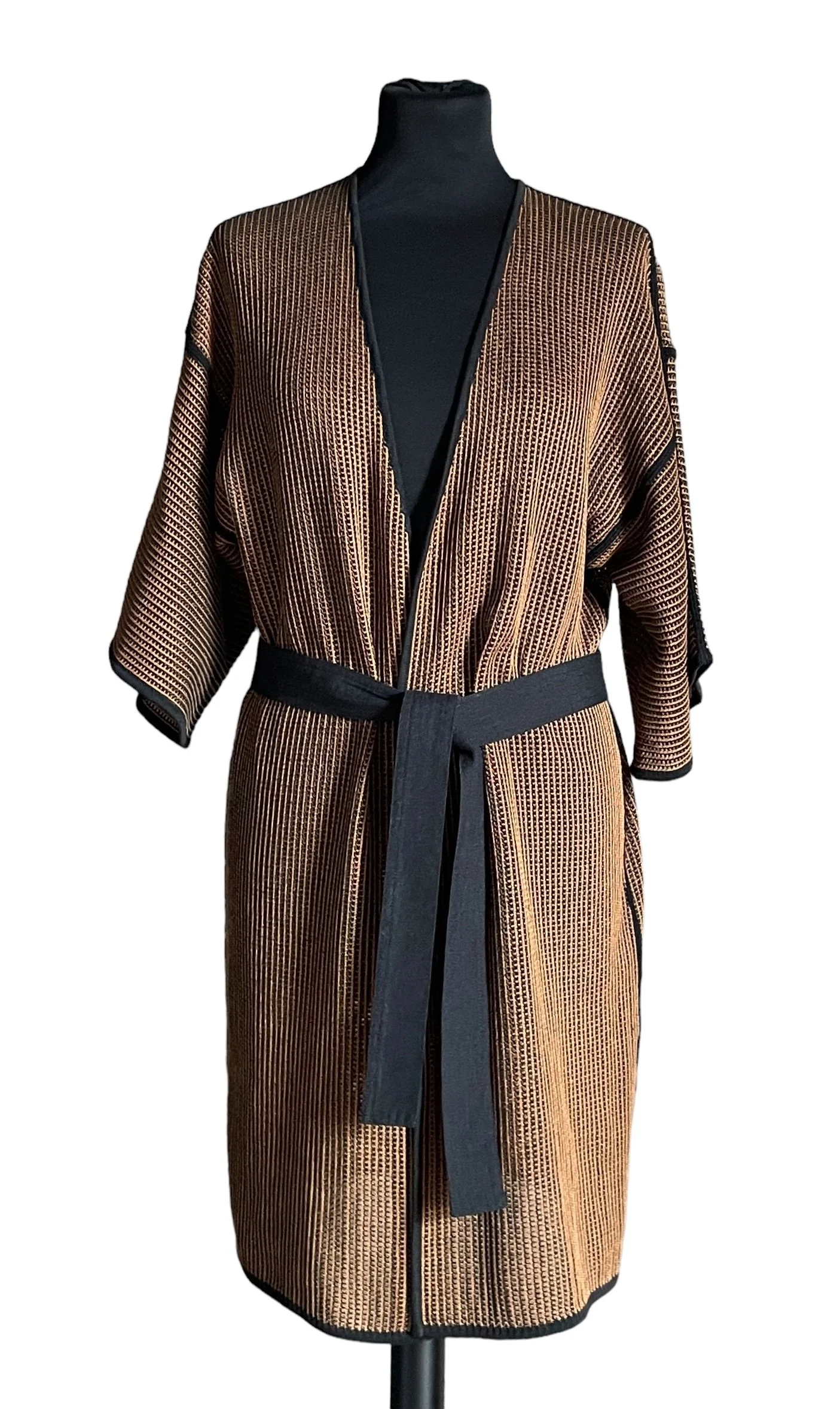 美品　イヴ　サンローラン　ヴィンテージ　半袖ニット　y2k 黒　ゴールド　YSL Yves Saint Laurent Tricot Vintage Kimono with Belt — Mia Luxury