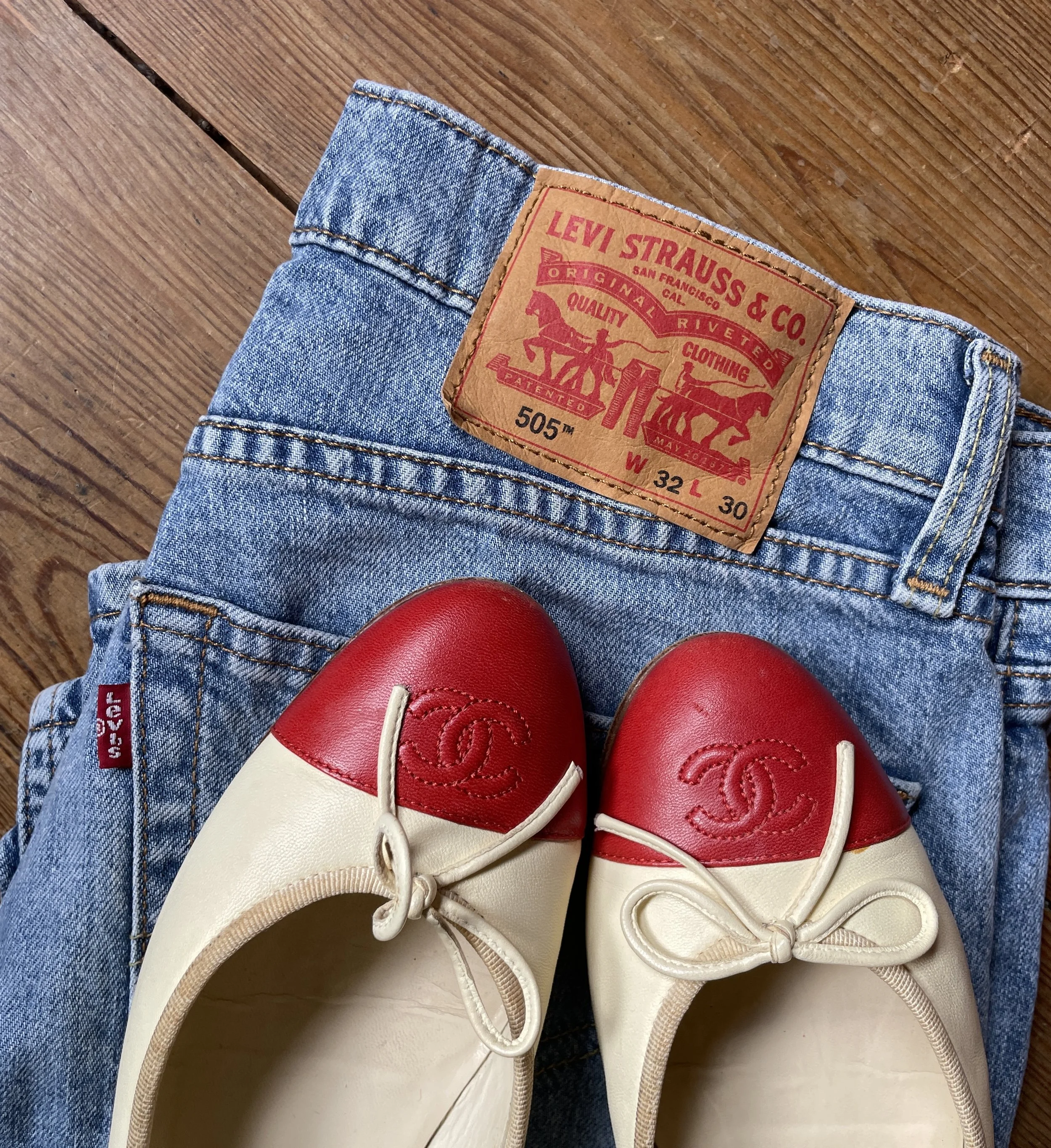 Chanel Bi-color Beige Ballet Flats.25.jpg