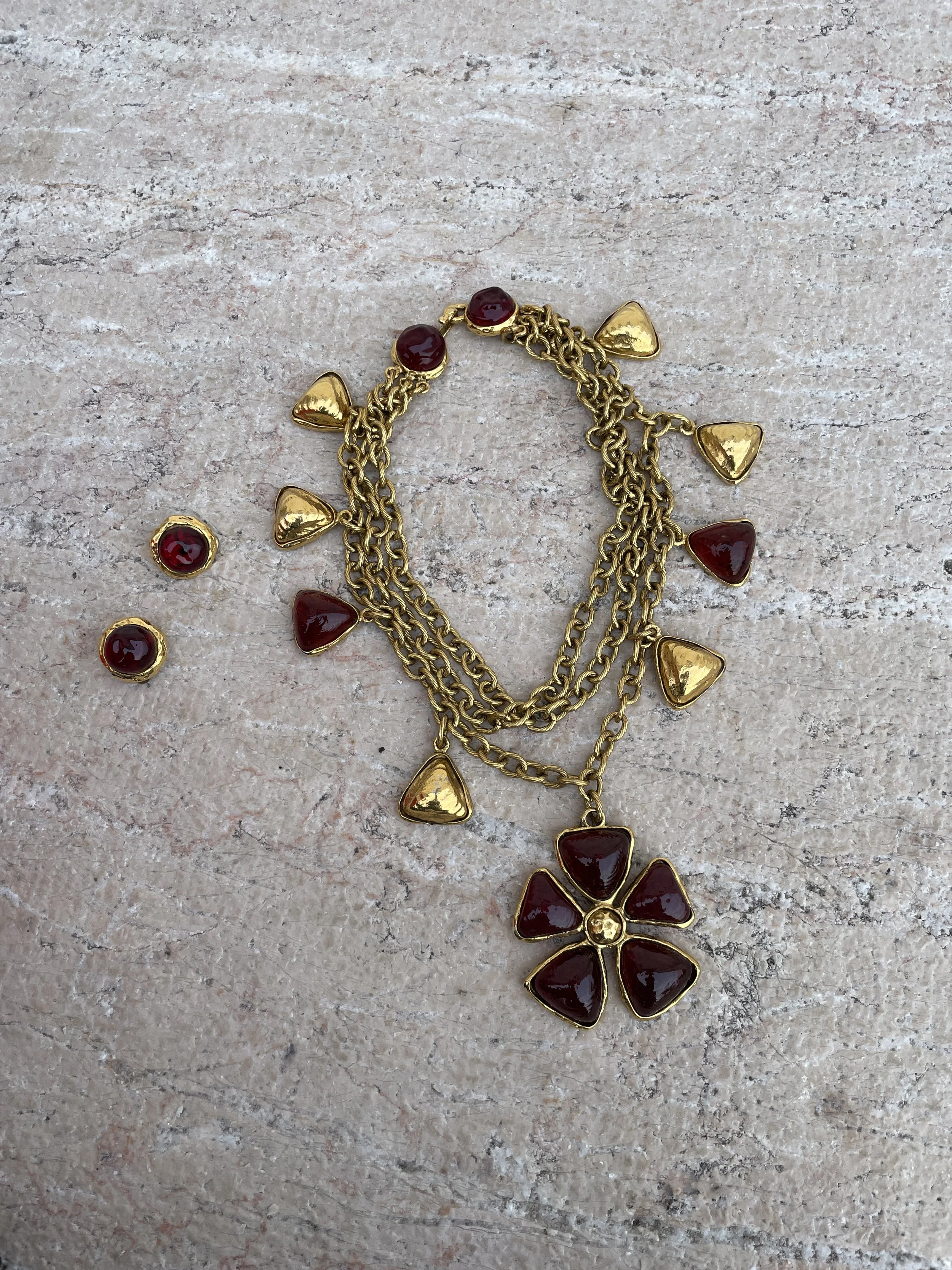 Chanel Vintage Gripoix Necklace and earrings