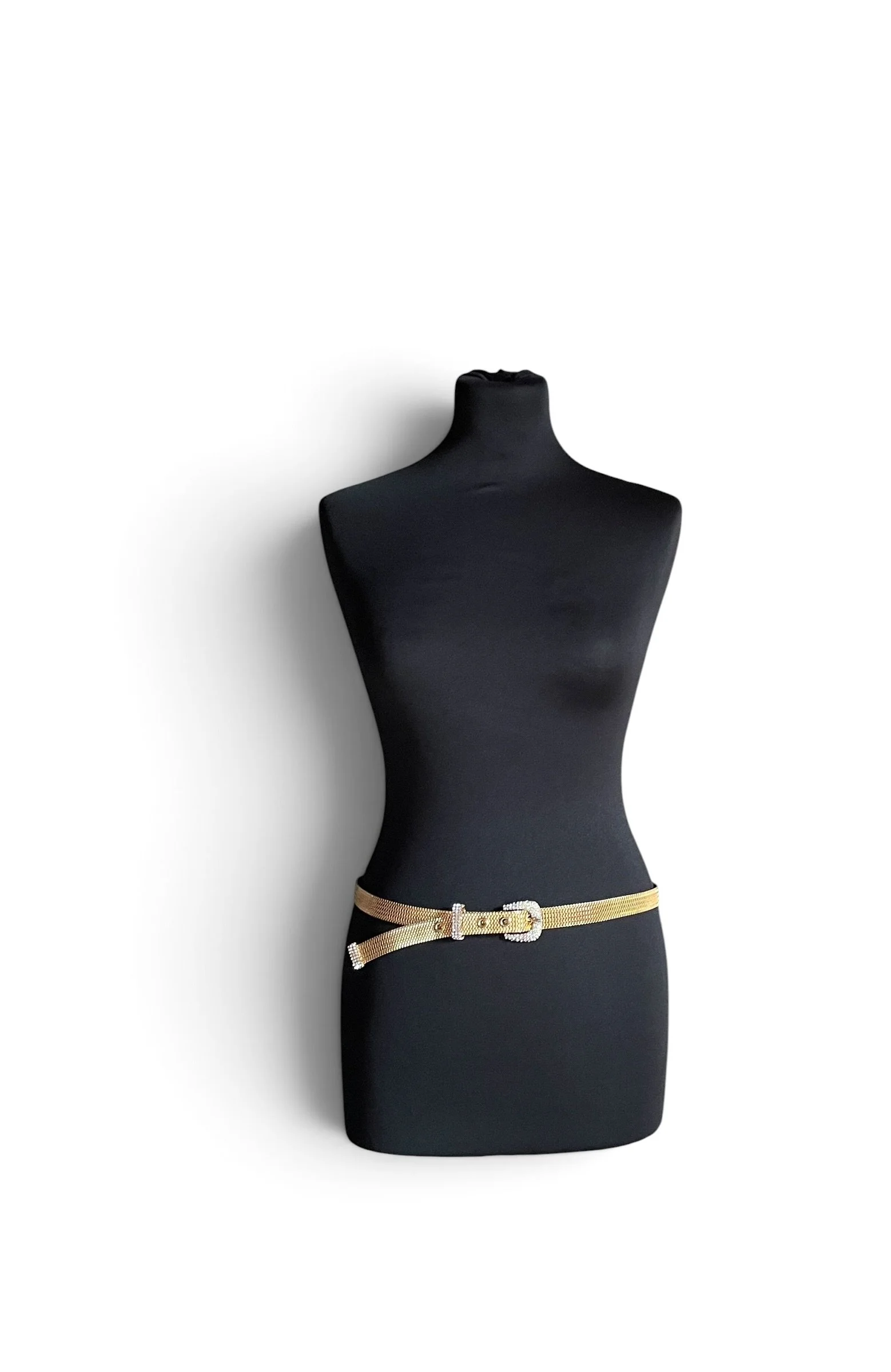 Dolce & Gabbana Vintage Gold Mesh Crystal Buckle Belt