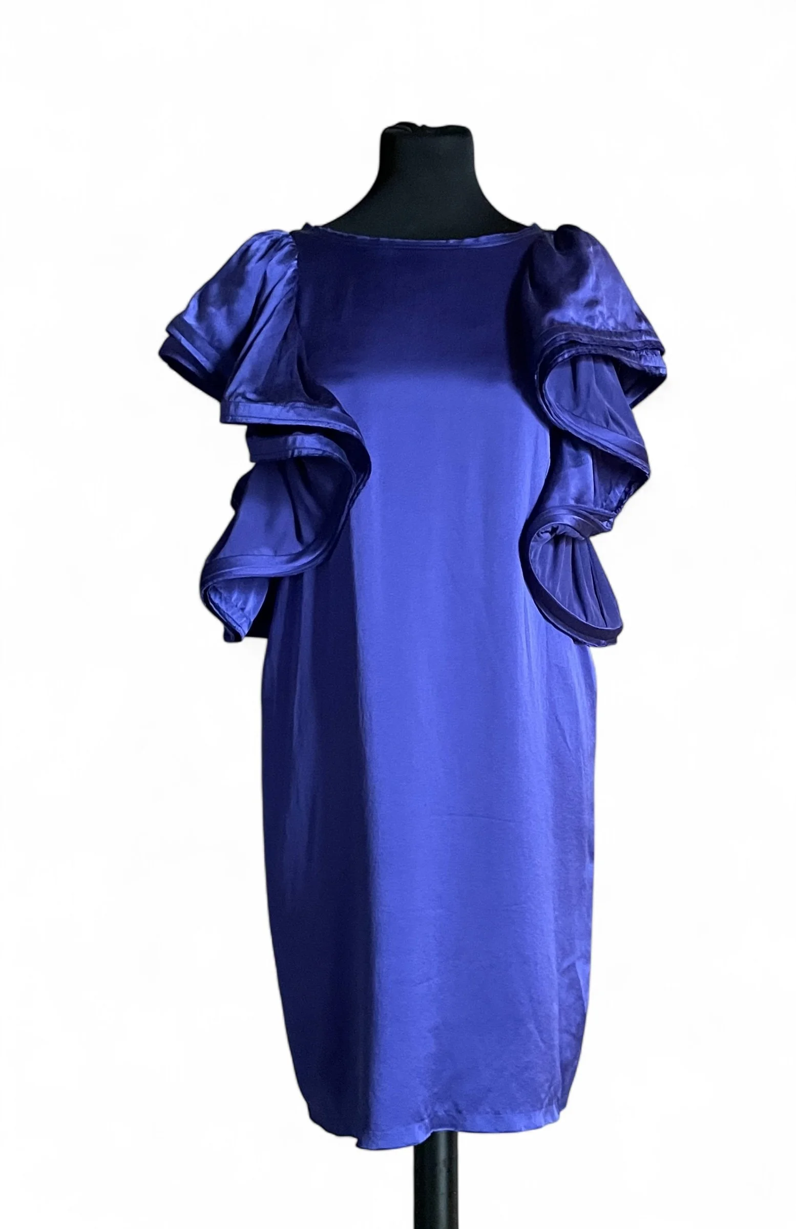 h and m blue and white floral dress Joseph Martini Habotai Silk Dress - Size 36 - Blue