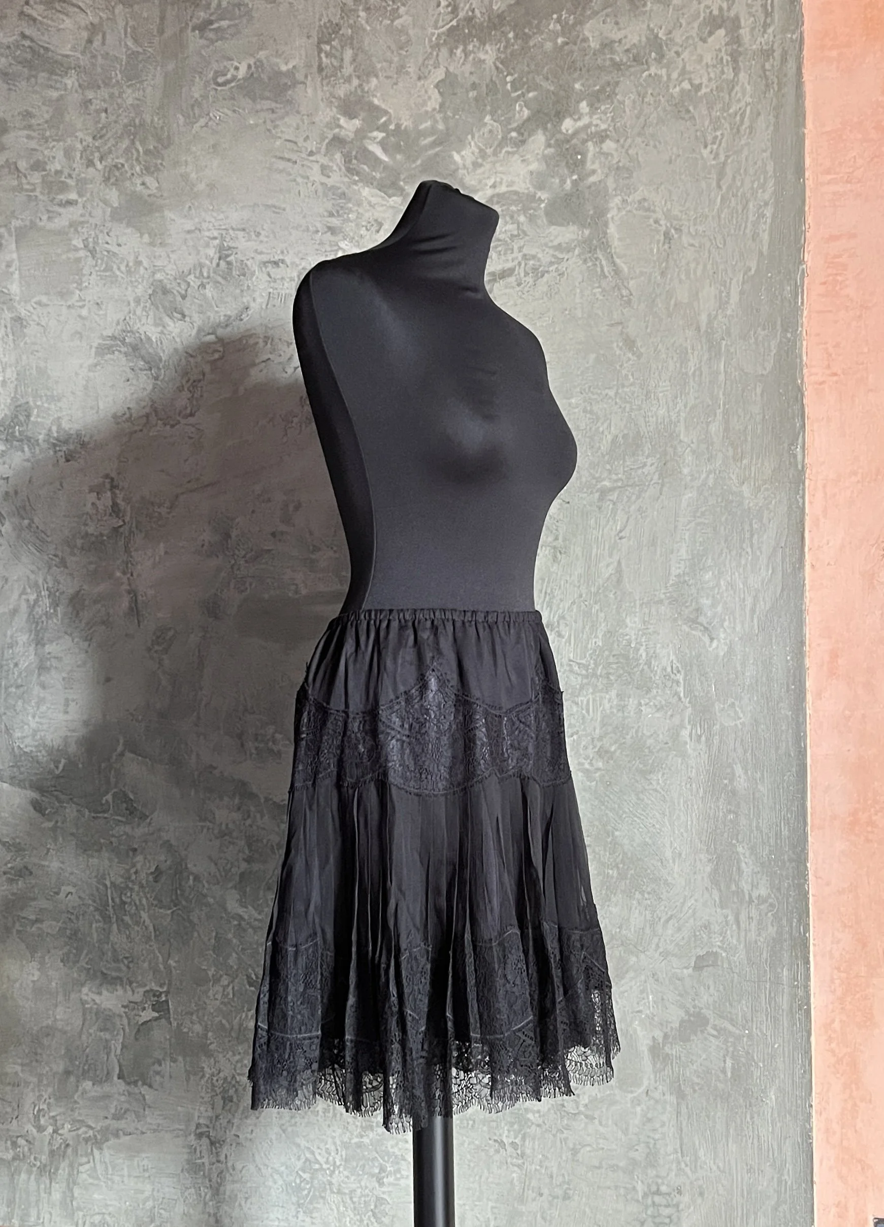 Meadham Kirchhoff Black Lace Skirt