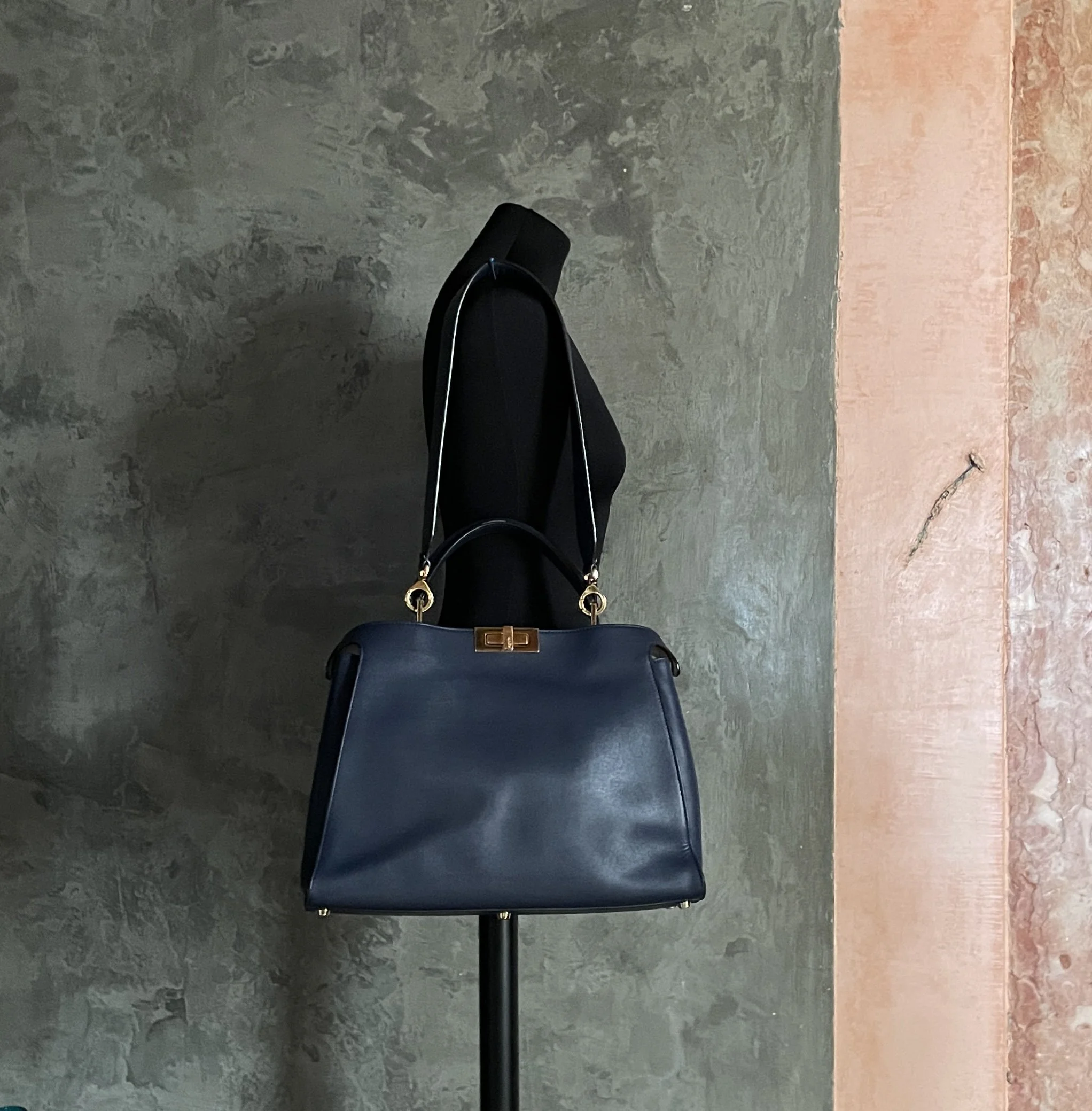 Fendi Large Peekaboo Blue Handbag