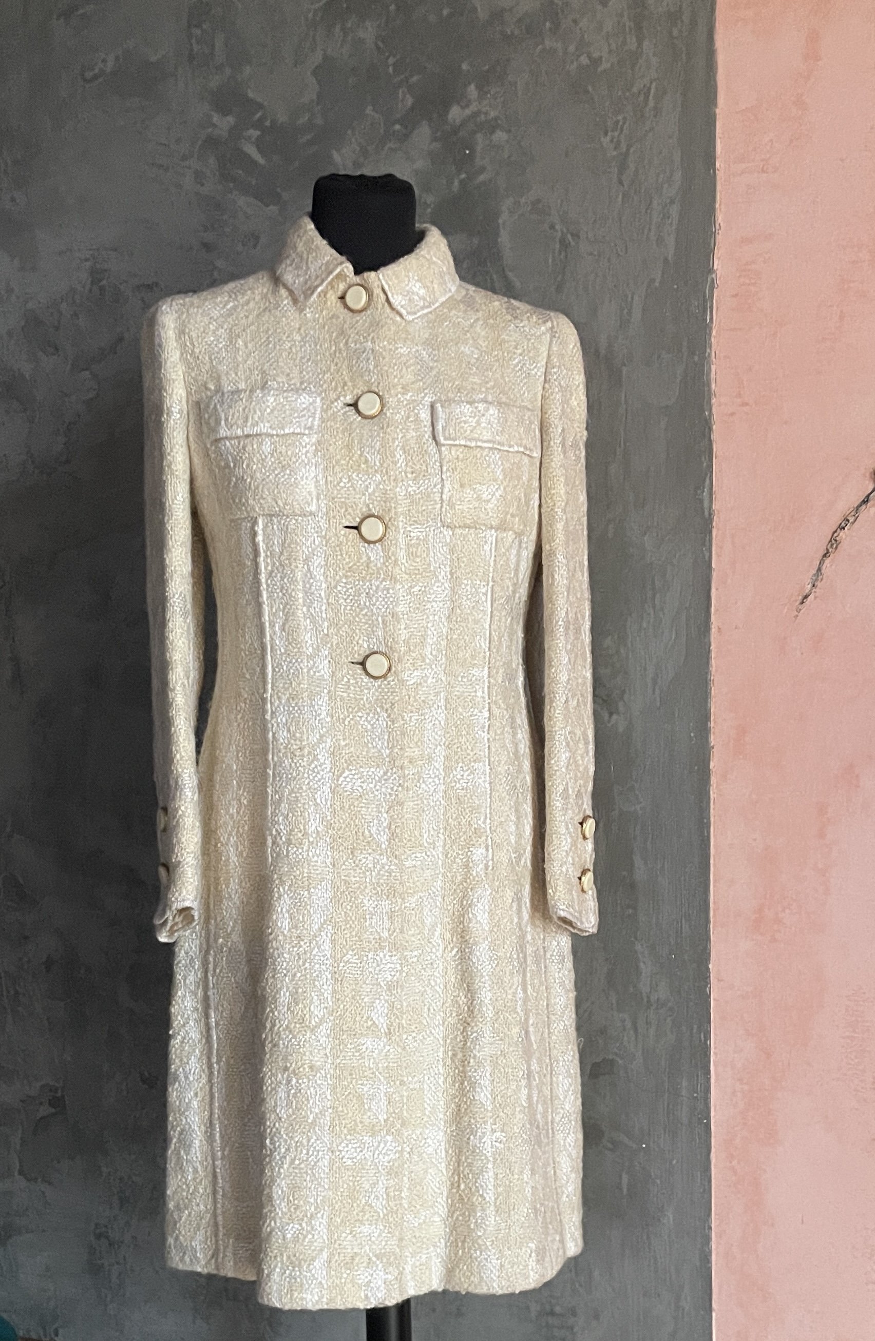 Chanel Vintage Haute Couture Tweed Coat