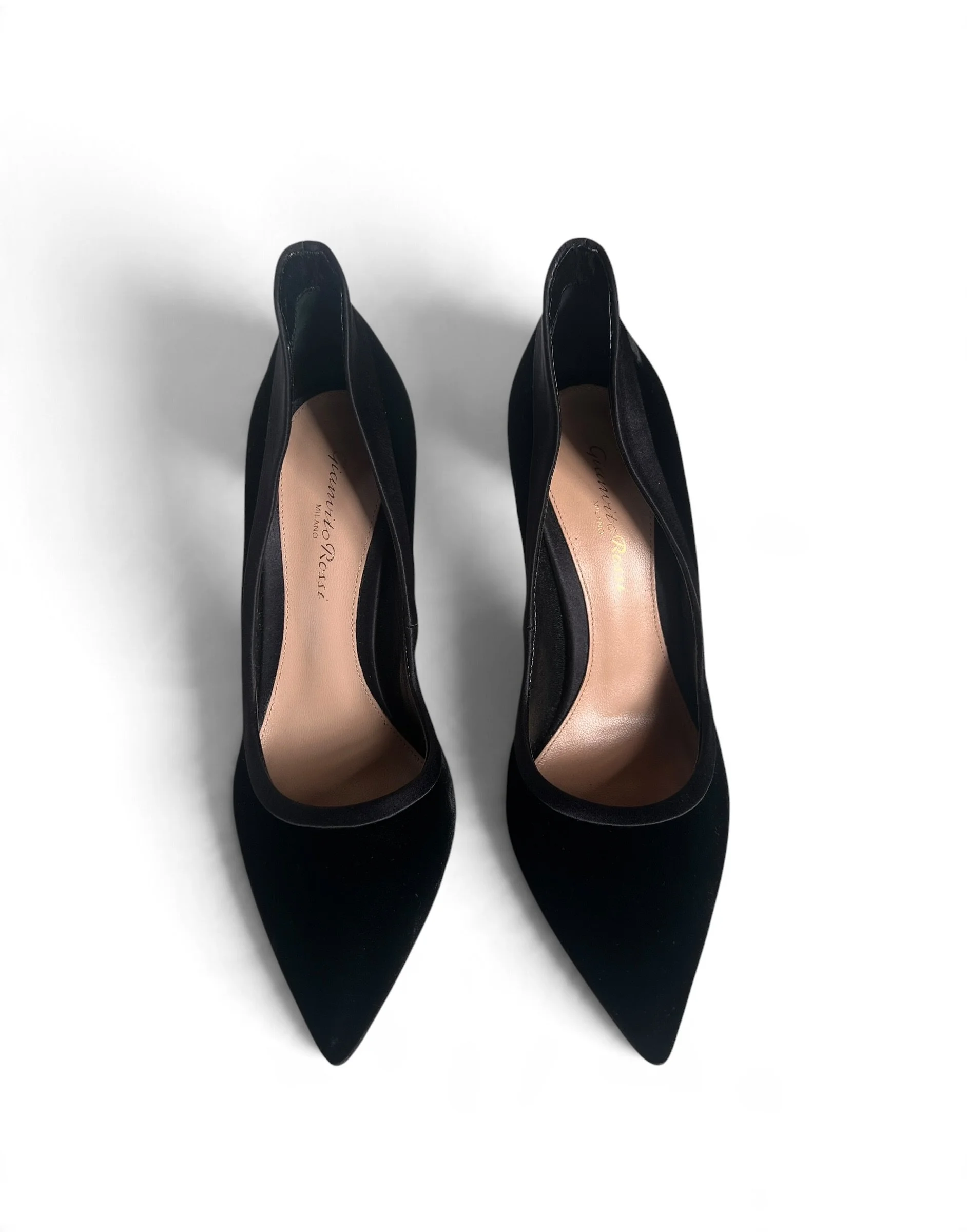 Gianvito Rossi Black Tuxedo Velvet Pumps
