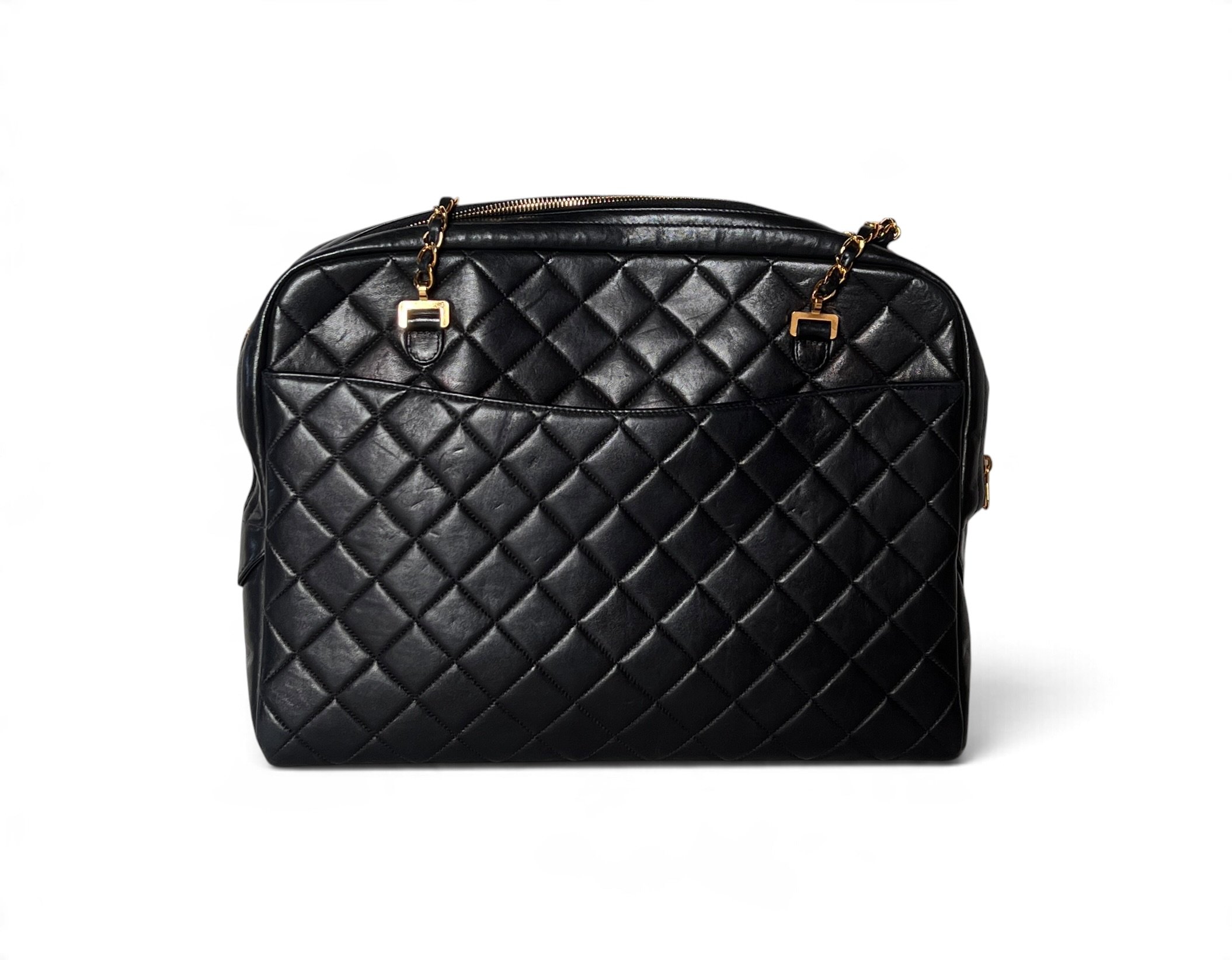Chanel Vintage Black Quilted Lambskin Camera Bag