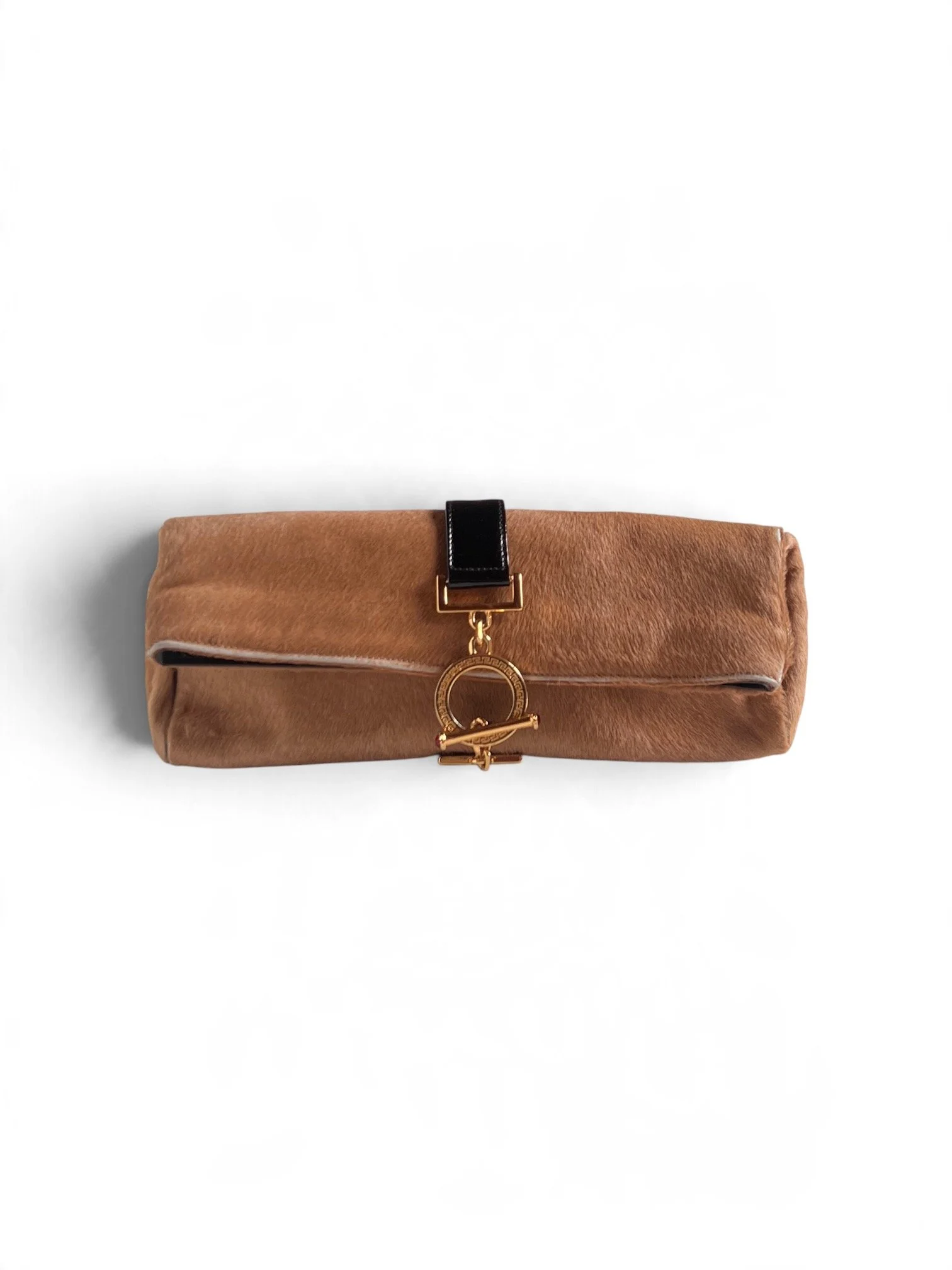 Gianni Versace Camel Pony Hair Clutch