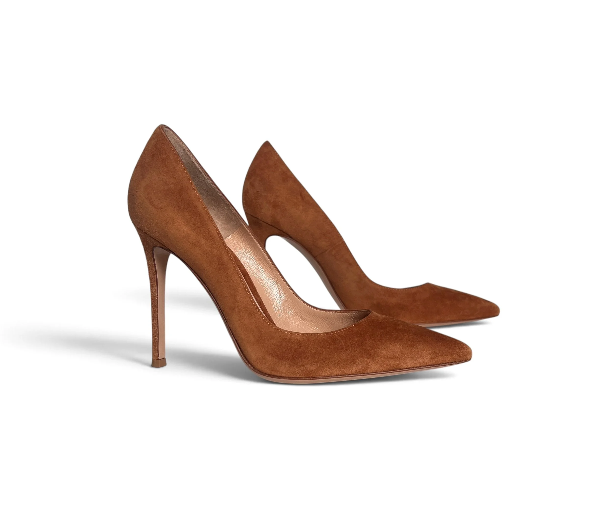 Gianvito Rossi 105 Camel Suede Pumps