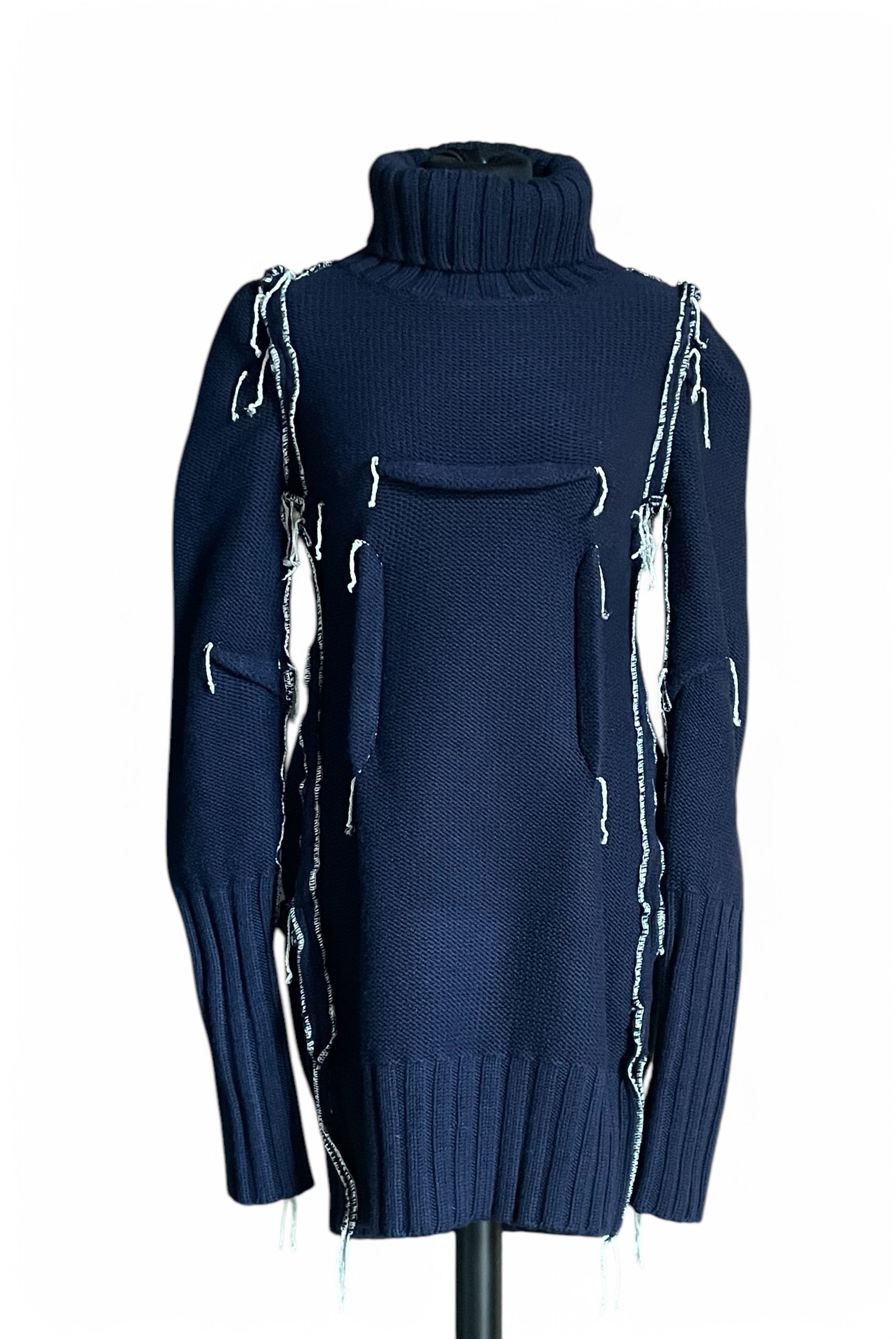 Maison Margiela x H&M Knit Turtle Neck Navy Dress — Mia Luxury Vintage