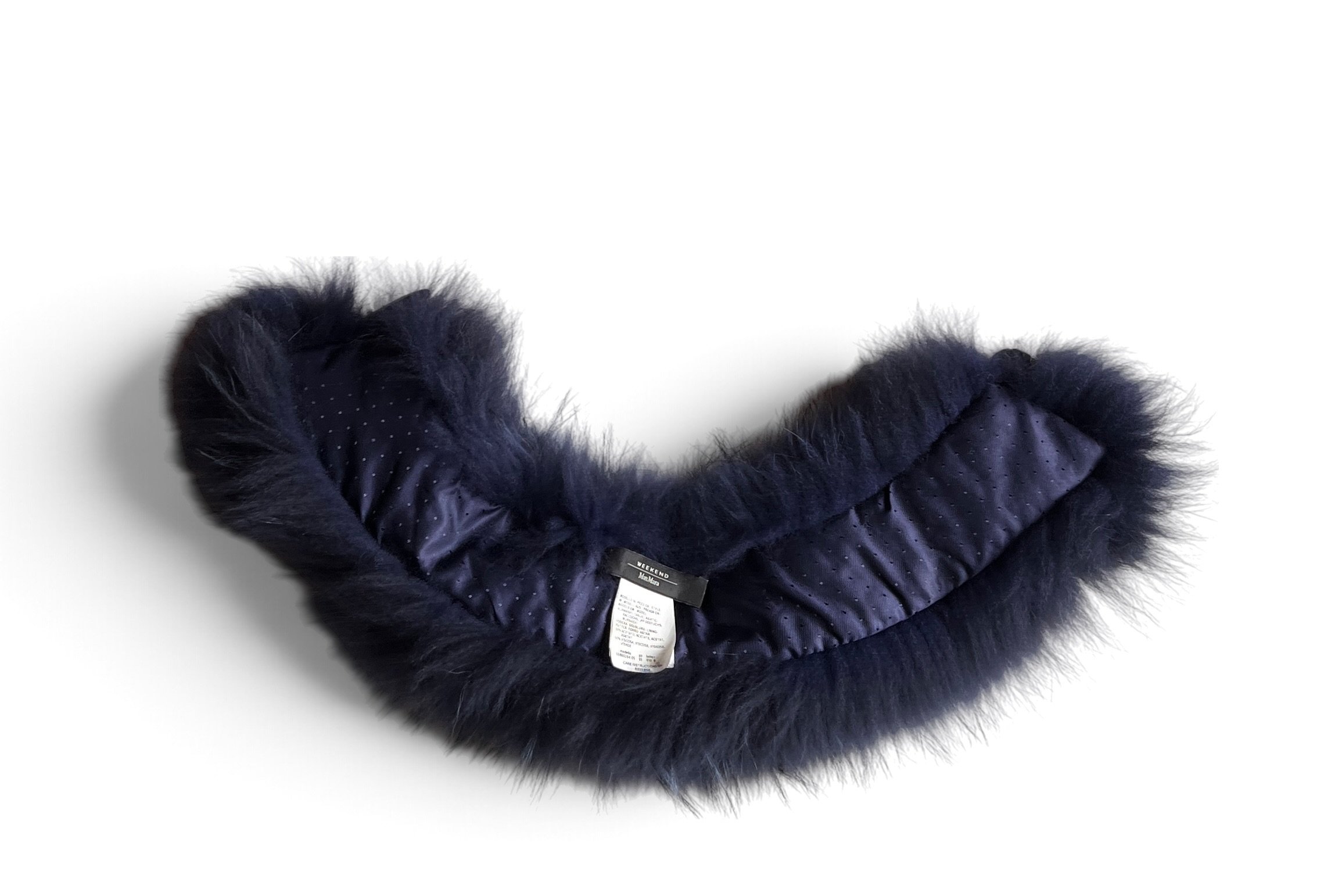 Weekend Max Mara Navy Fur Collar