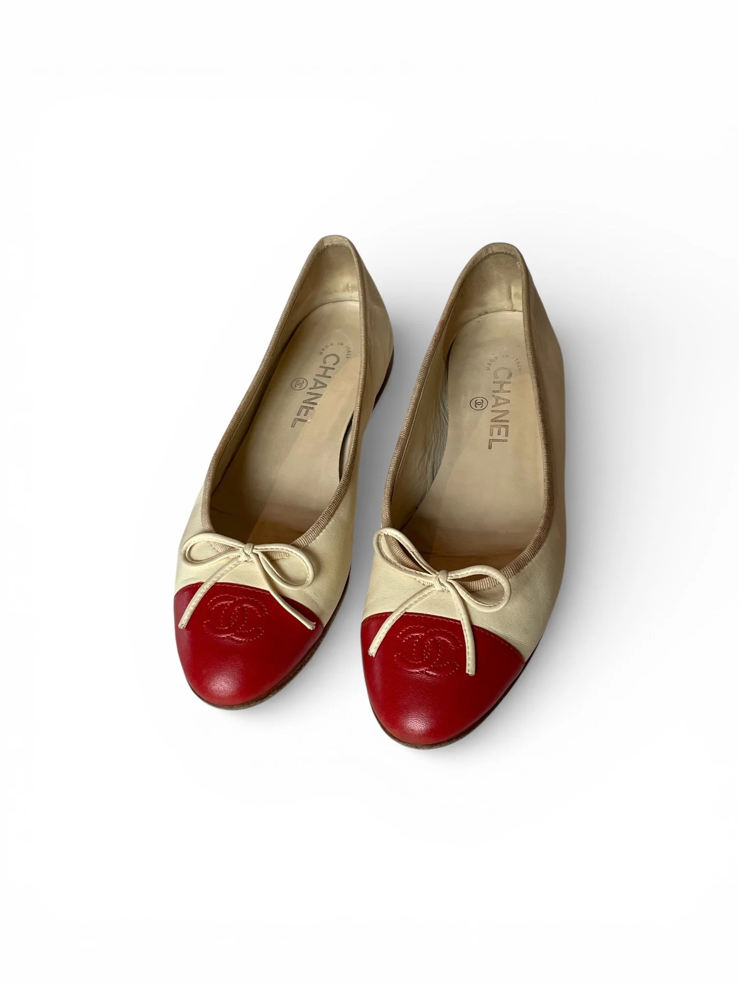 Chanel Bi-color Beige Ballet Flats.18.JPG