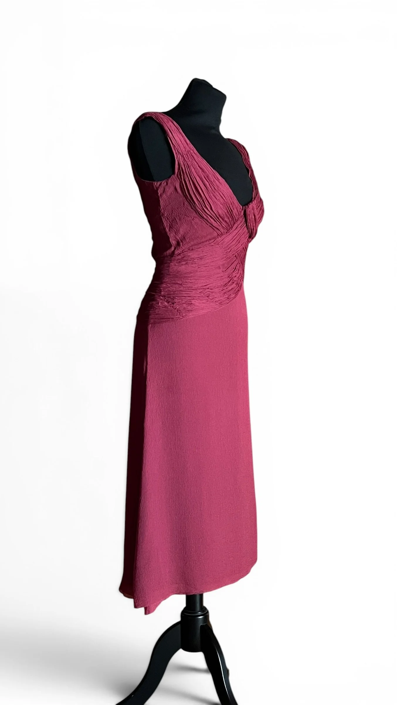 Prada Magenta Silk Draped Dress