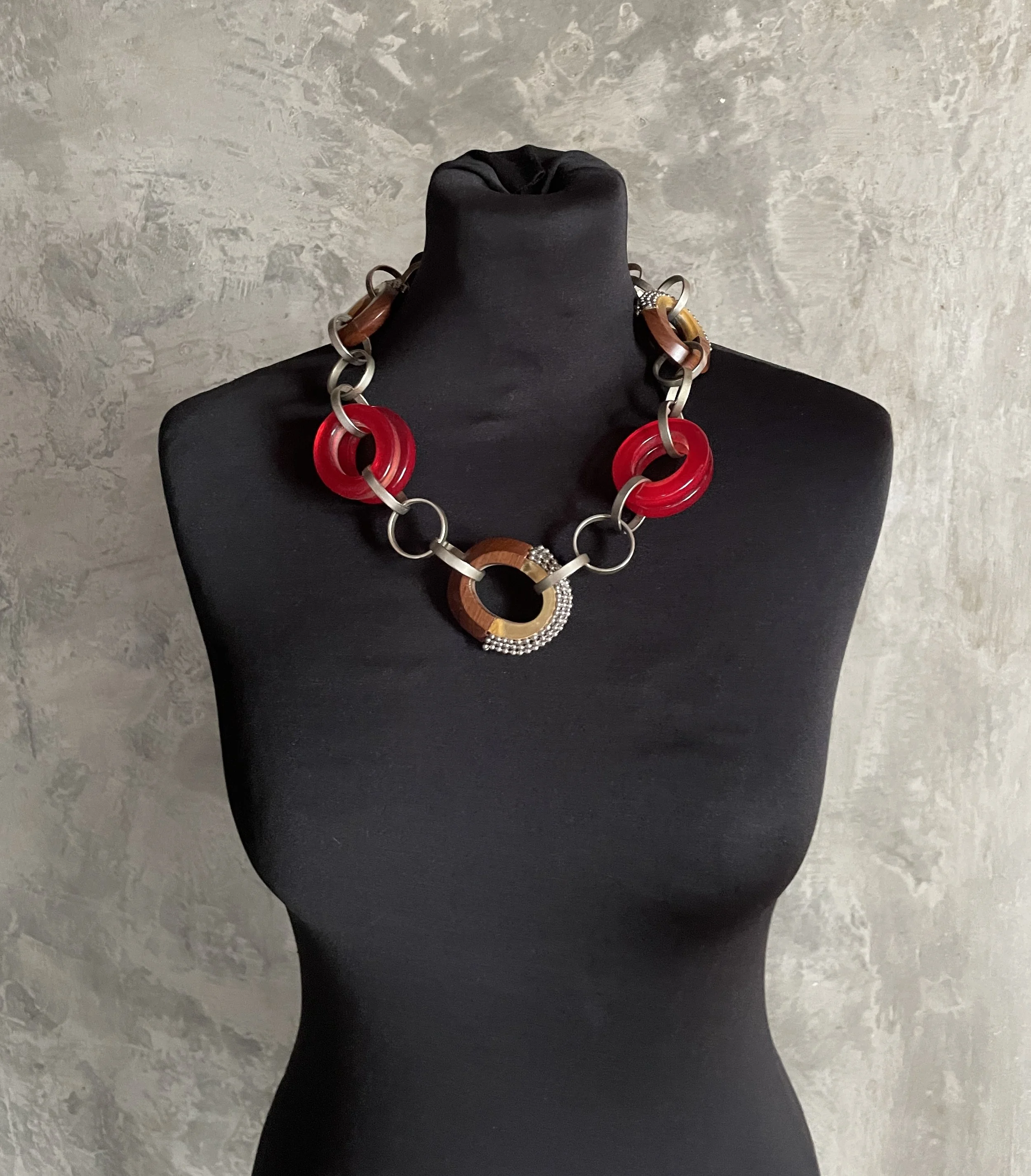 Marni Vintage Belt/Necklace with red acrylic circles
